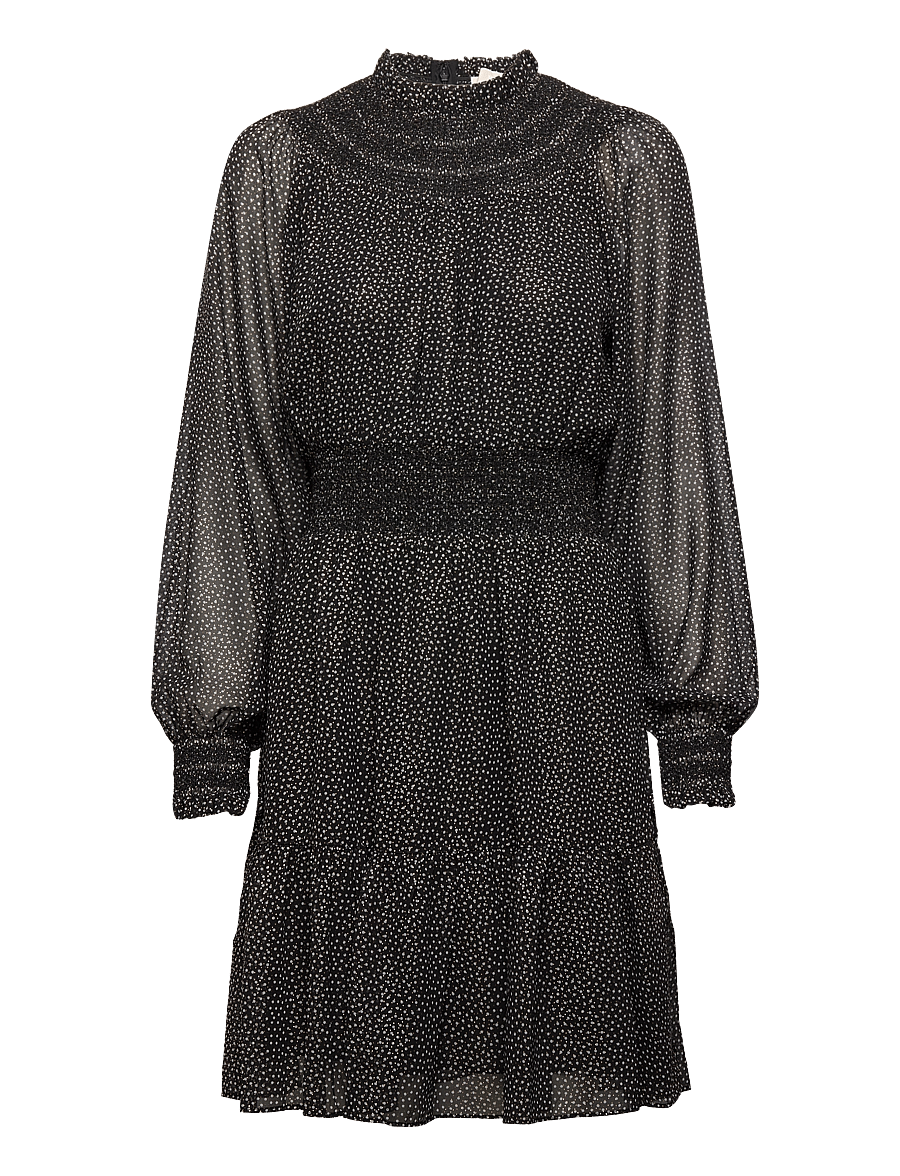 Michael Kors - DOTS SMOCKED MINI DR - lyhyet mekot - black/gold - 0