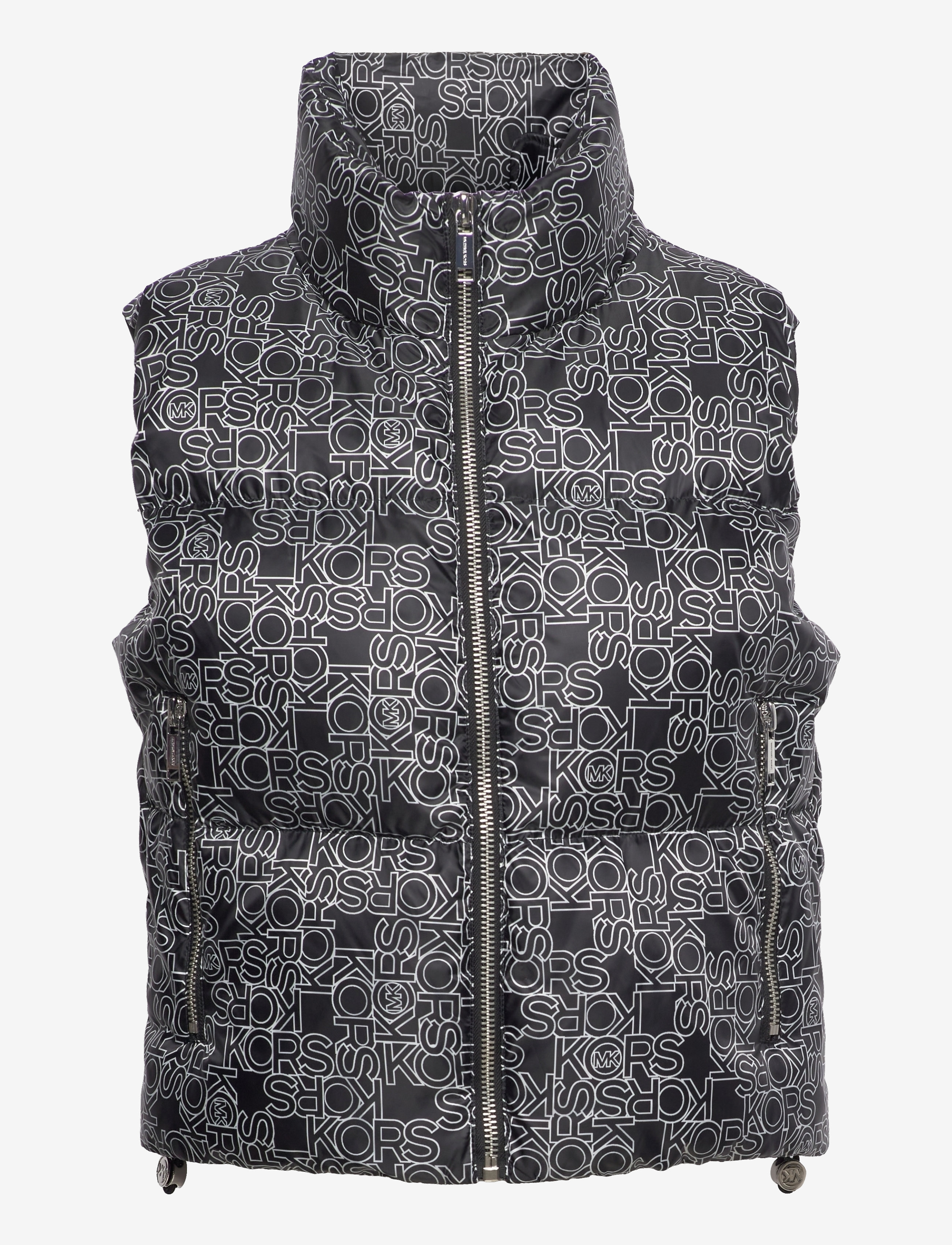OUTLINE LOGO PUFFER VEST - BLACK