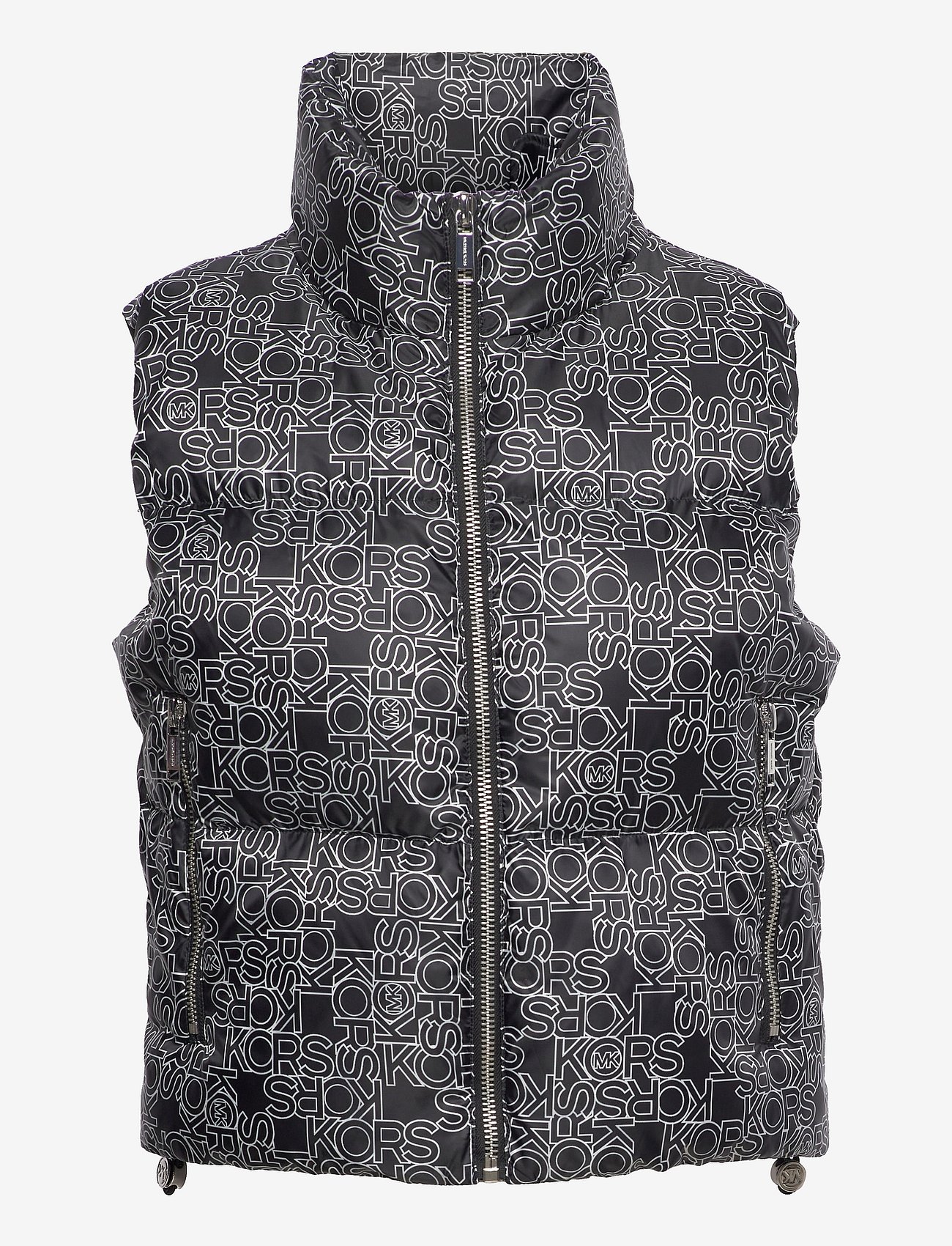 OUTLINE LOGO PUFFER VEST - BLACK
