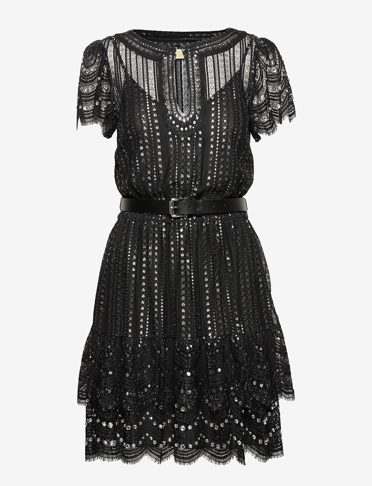 Michael Kors - LUX METAL LACE DRESS - blk/silver - 0