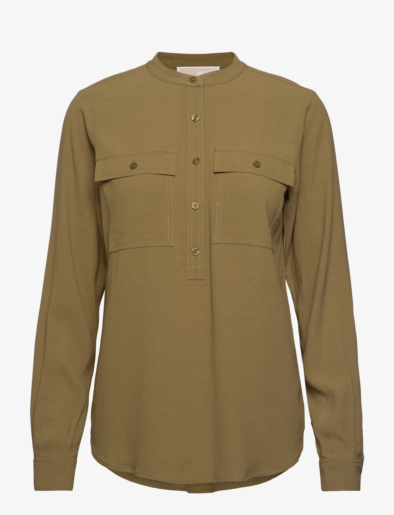 Michael Kors - SAFARI PULL-OVER SHIRT - pikkade varrukatega särgid - smoky olive - 0