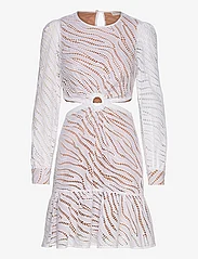Michael Kors - MEGA ZEBRA EYELET DRESS - vakarėlių drabužiai išparduotuvių kainomis - white - 0