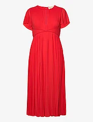 Michael Kors - PLEATED VNECK MIDI DRS - midi dresses - sea coral - 0