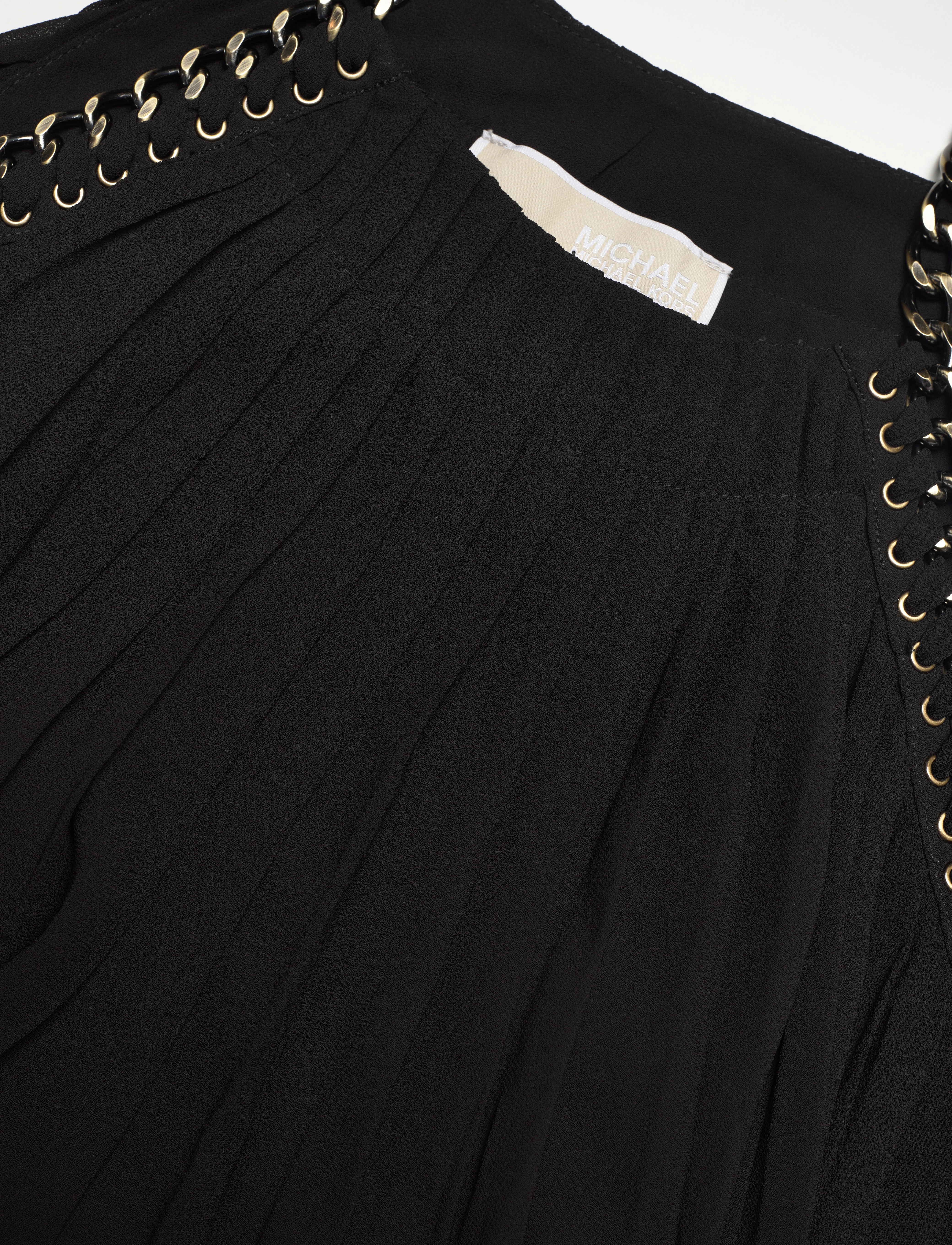 Michael Kors - PLEATED CHAIN MIDI DRS - black - 3