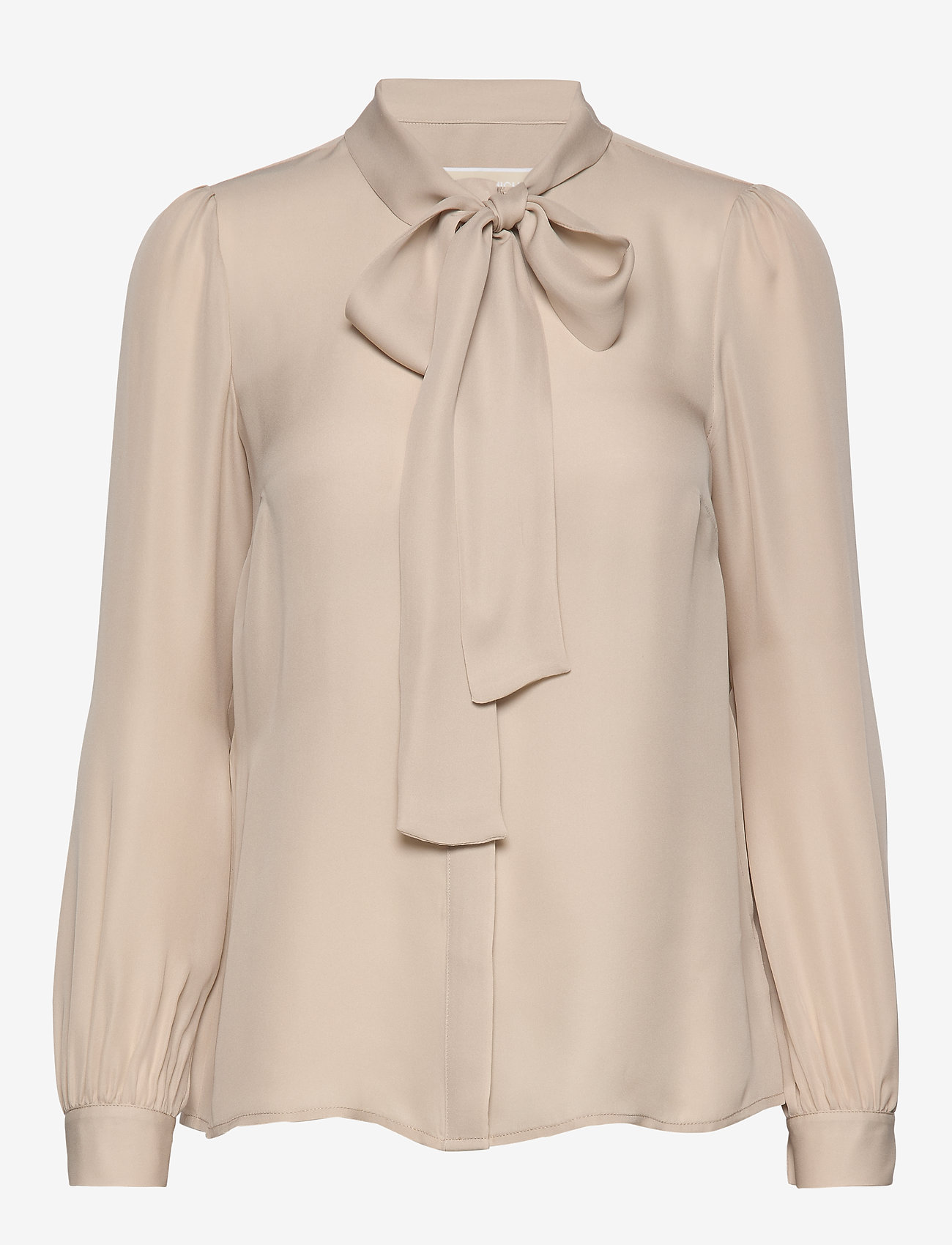 SOLID SILK BOW BLSE - DUNE