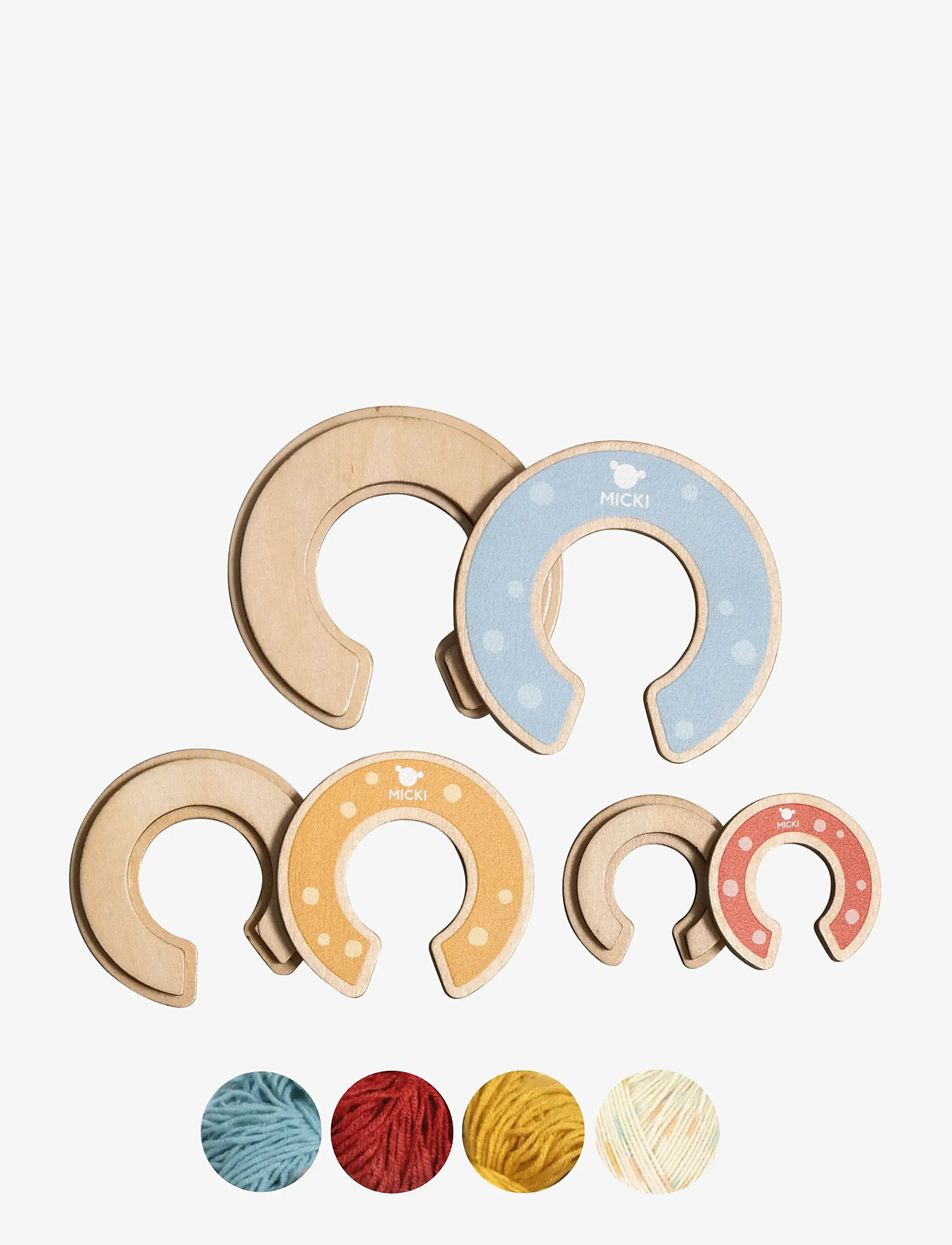 Micki Leksaker - MICKI POM POM 3-PACK I TRÄ - kreasæt - multi - 2