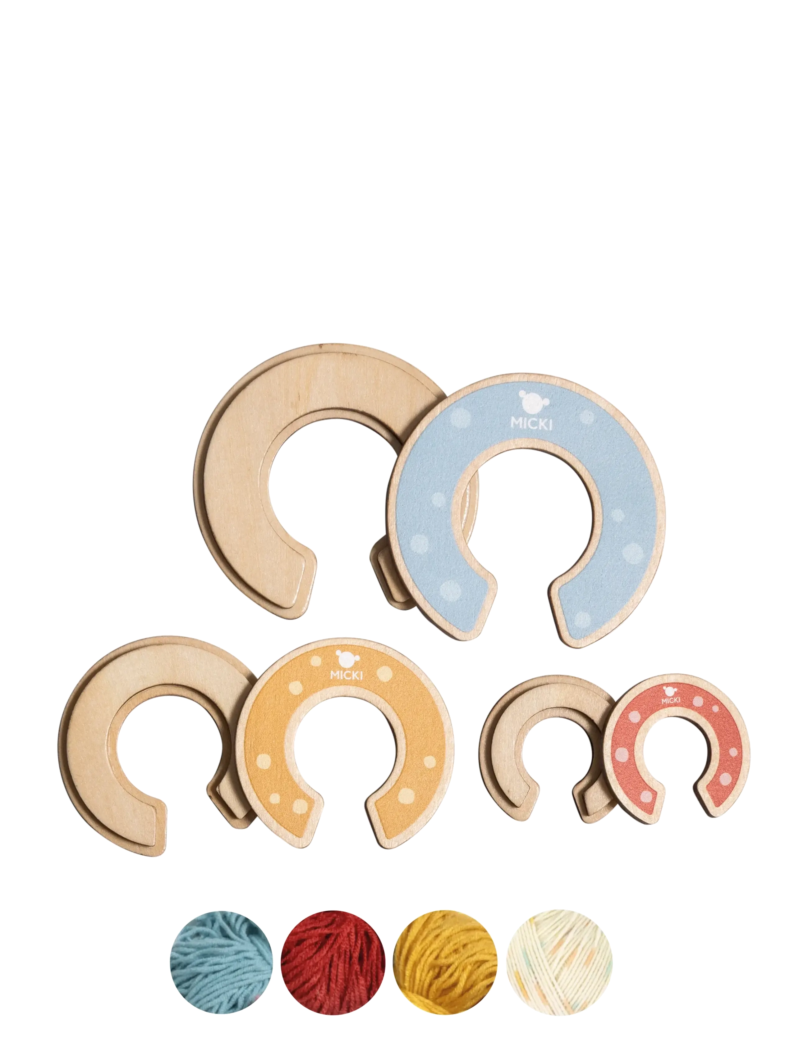 Micki Leksaker - MICKI POM POM 3-PACK I TRÄ - föndur - multi - 2