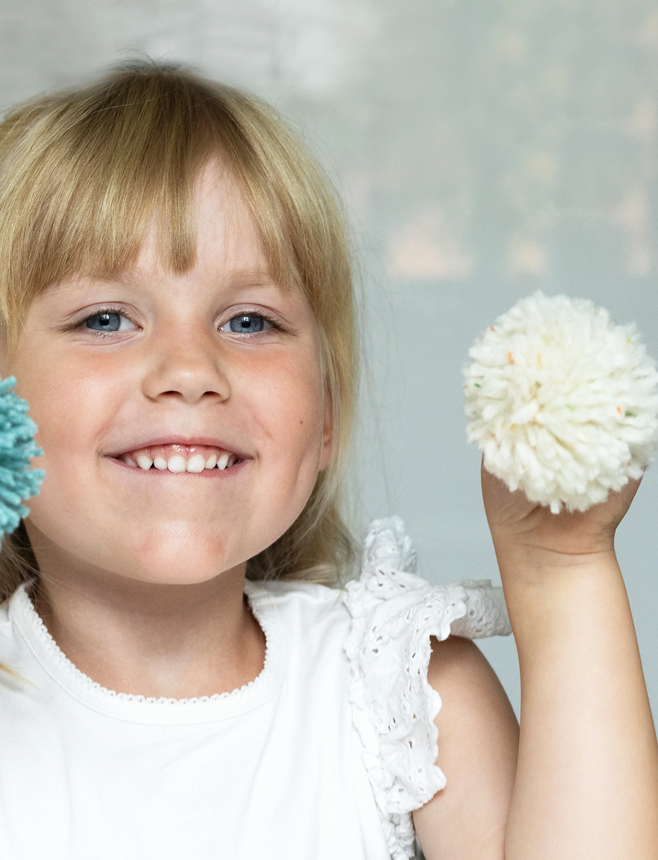 Micki Leksaker Micki Pom Pom 3-Pack I Trä, Børn, Craft Sæt, Creme, Str: ONE SIZE