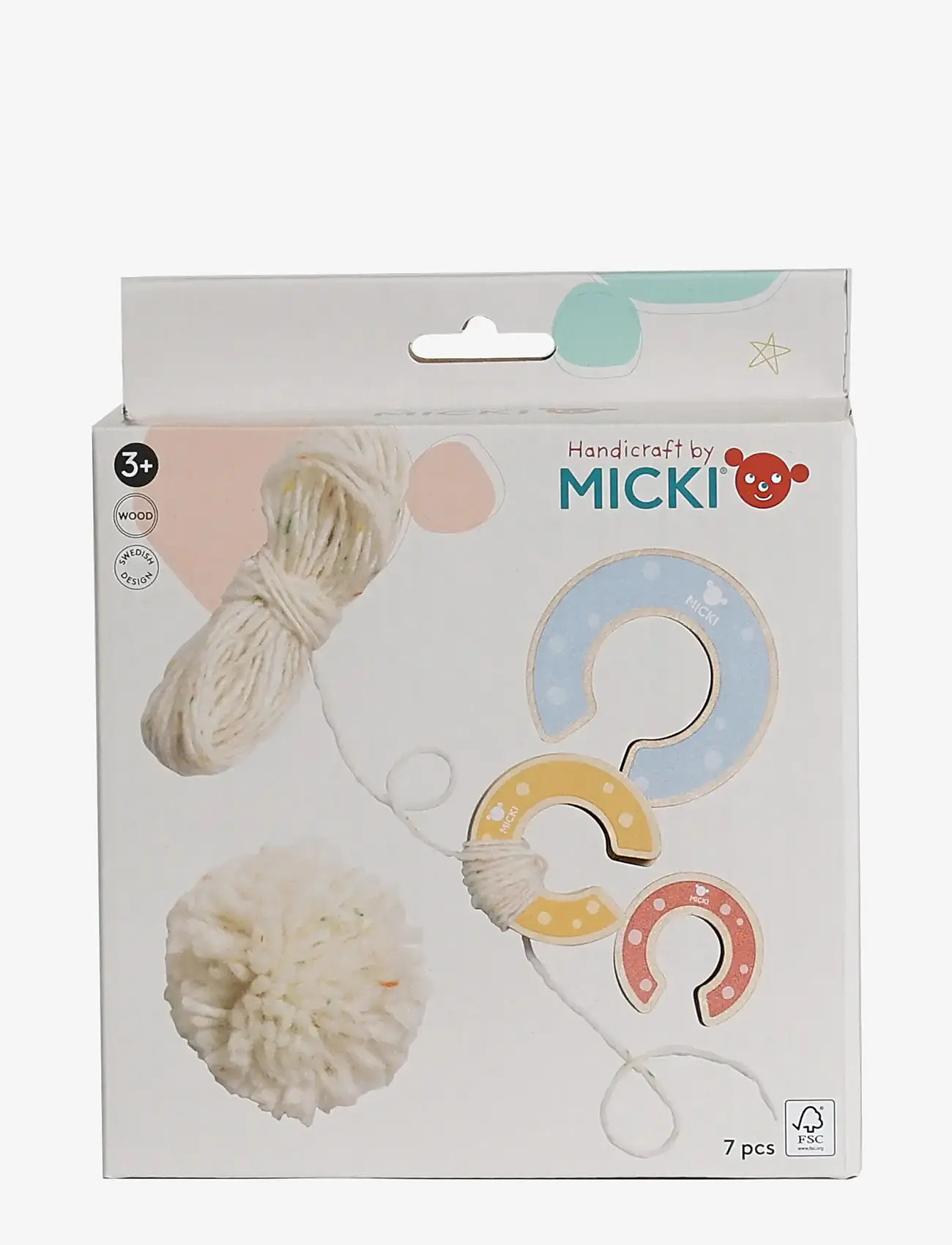 Micki Leksaker - MICKI POM POM 3-PACK I TRÄ - kreasæt - multi - 3