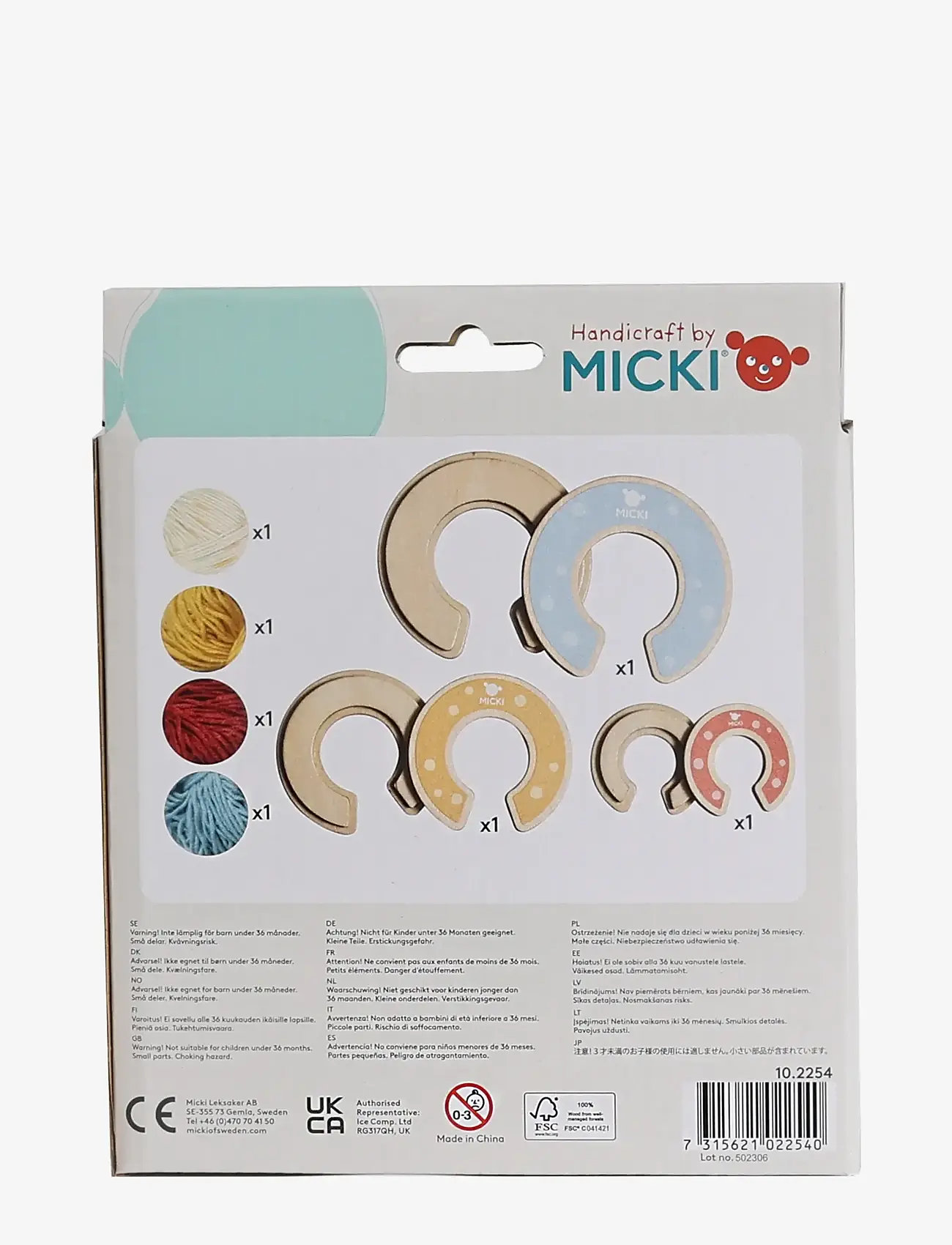 Micki Leksaker - MICKI POM POM 3-PACK I TRÄ - kreasæt - multi - 4