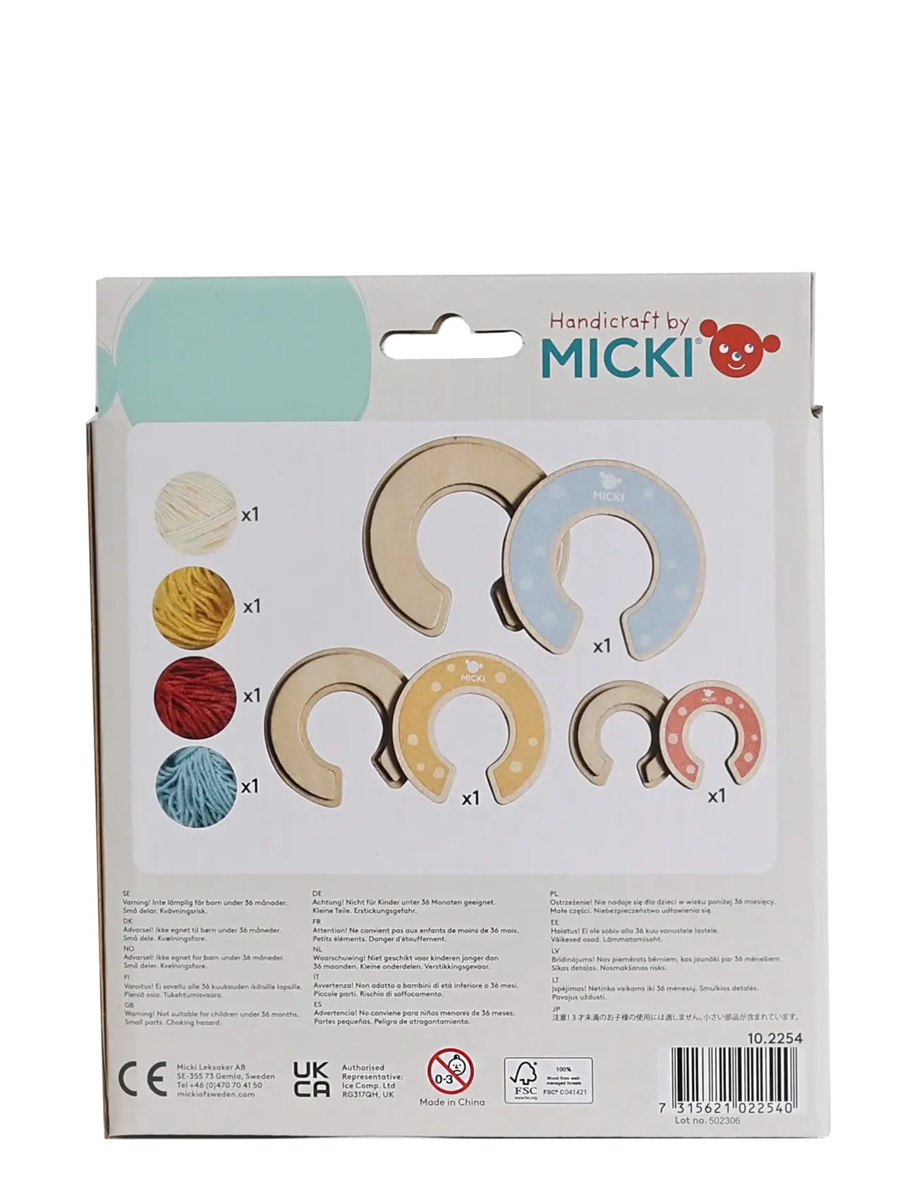Micki Leksaker - MICKI POM POM 3-PACK I TRÄ - föndur - multi - 4