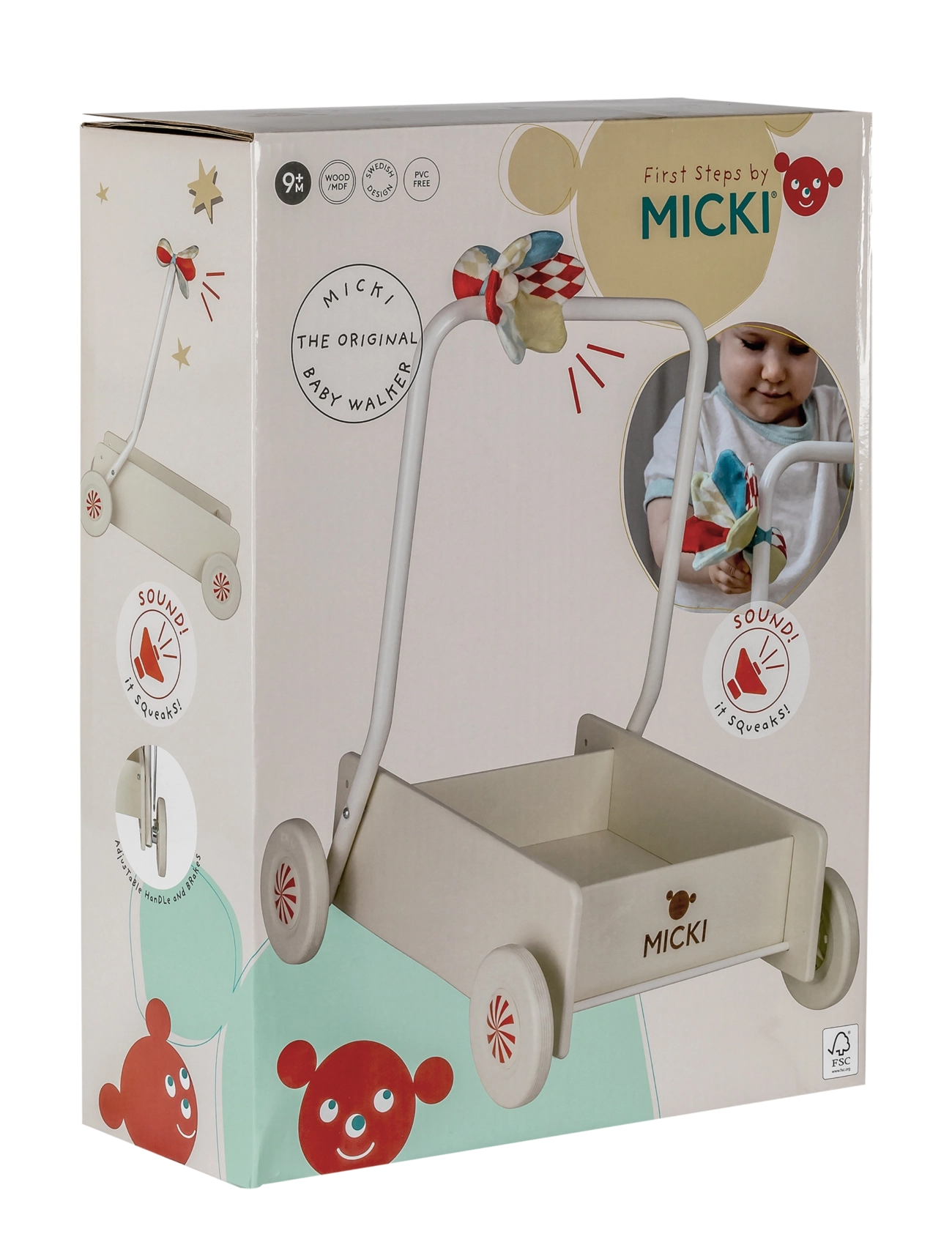 Micki Leksaker - LÄRA GÅ VAGN CREAM WHITE - gåstolar - multi - 2