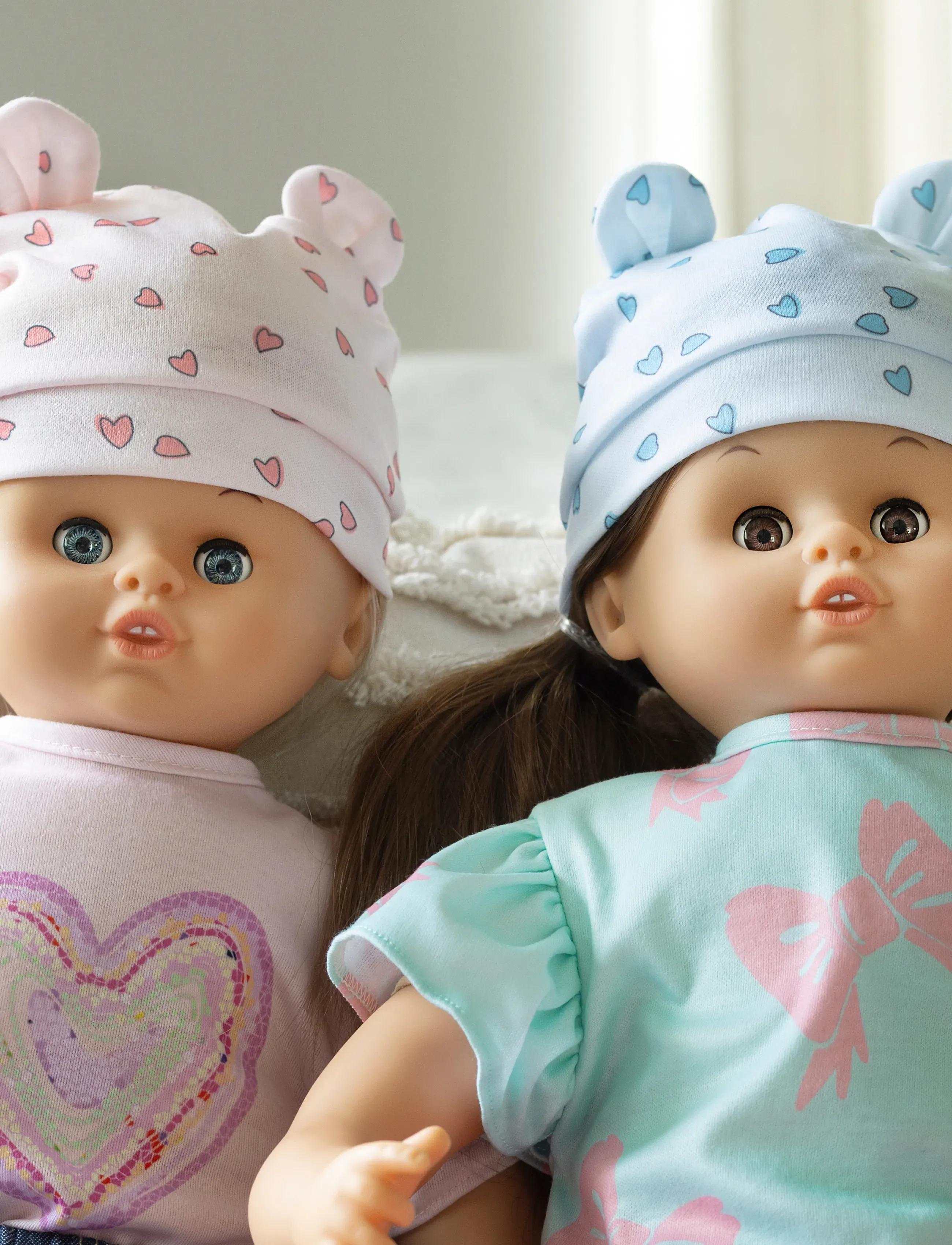 Micki Leksaker Mössor, 2-Pack, 41-46 Cm, Børn, Doll Clothes, Multi/mønstret, Str: ONE SIZE