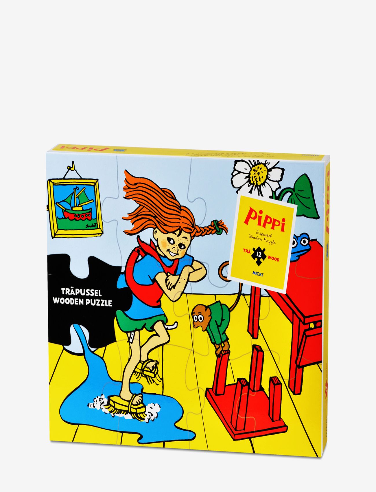 Pippi Långstrump - PIPPI TRÄPUSSEL, 12 BITAR - träpussel - multi - 1