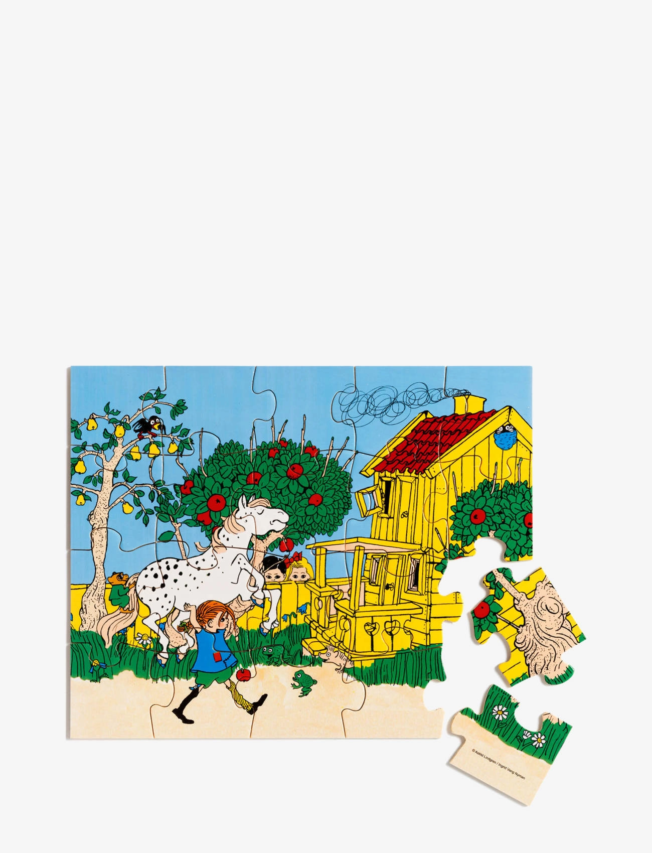 Pippi Langstrømpe Pippi Träpussel, 20 Bitar, 295X 42X 210MM, Multi/patterned, Puslespil > Puslespil Af Træ, Børn