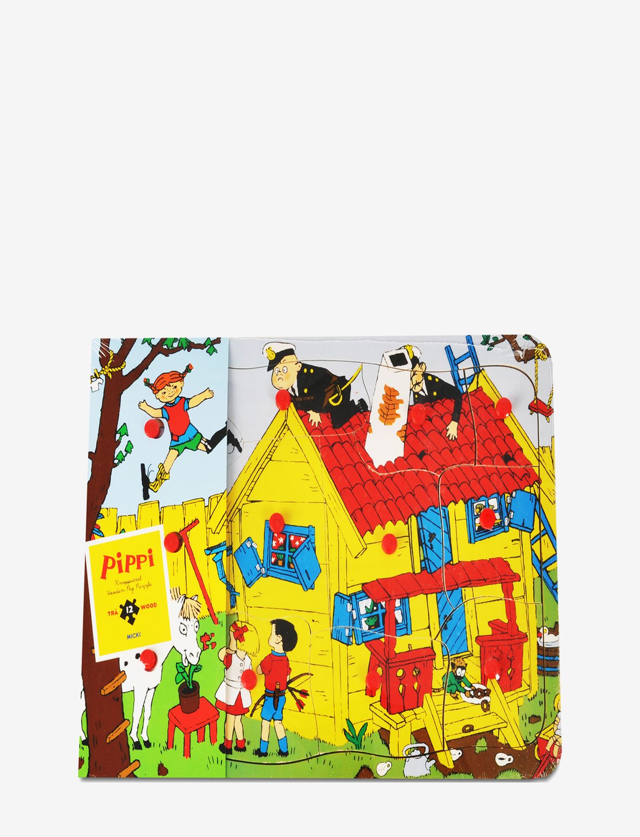 Pippi Långstrump - PIPPI KNOPPUSSEL TRÄ, 12 BITAR - knoppussel - multi - 1