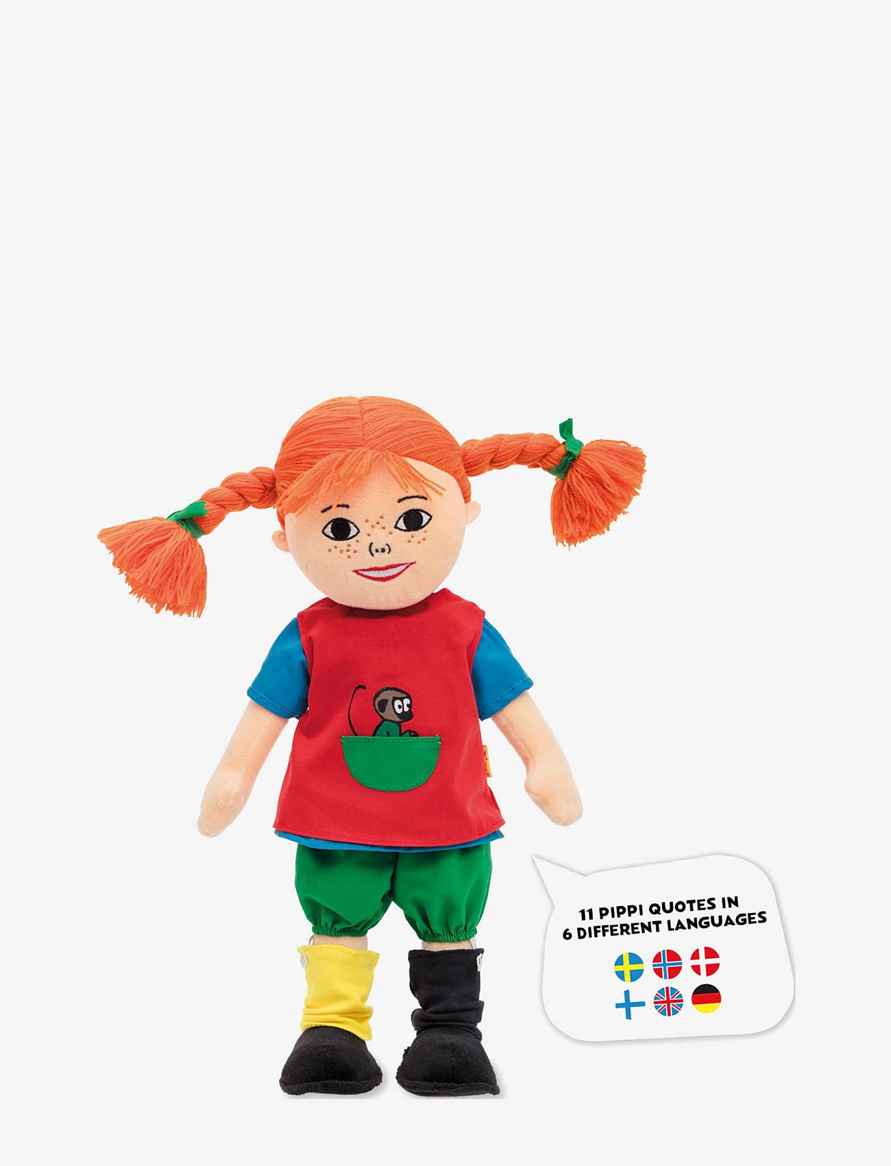 Pippi Langstrømpe - PIPPI TALDOCKA, TYG, 40 CM - dukker - multi - 1