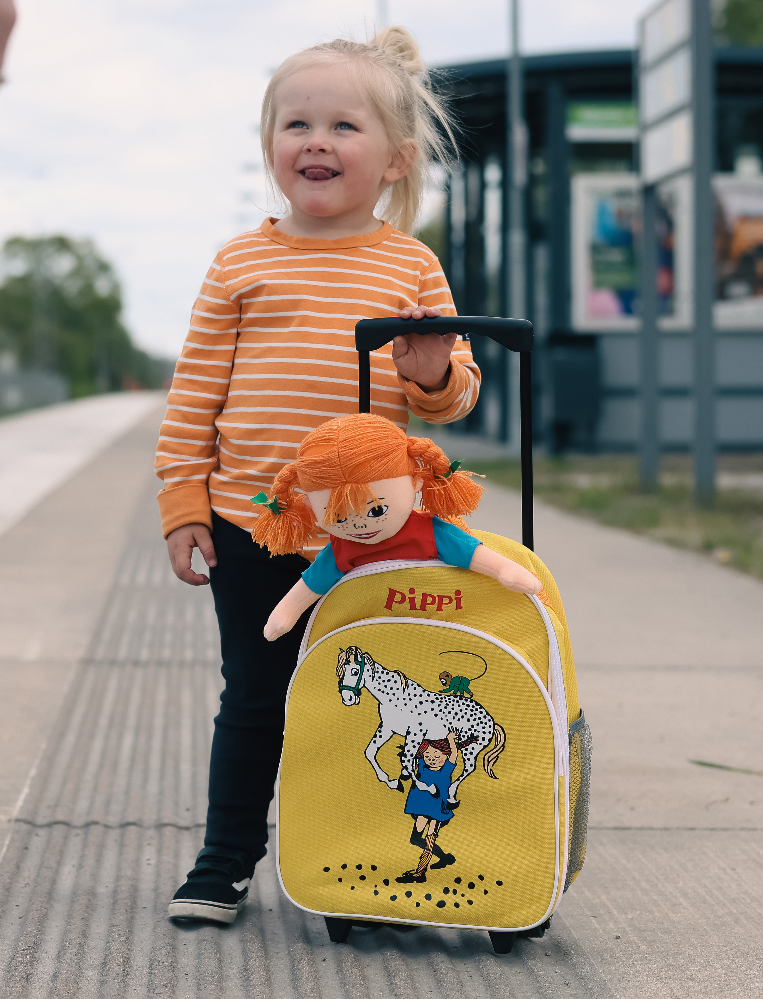 Pippi Langstrømpe Pippi Rullväska, Gul, One Size, Yellow, Tasker > Rejsetasker, Børn