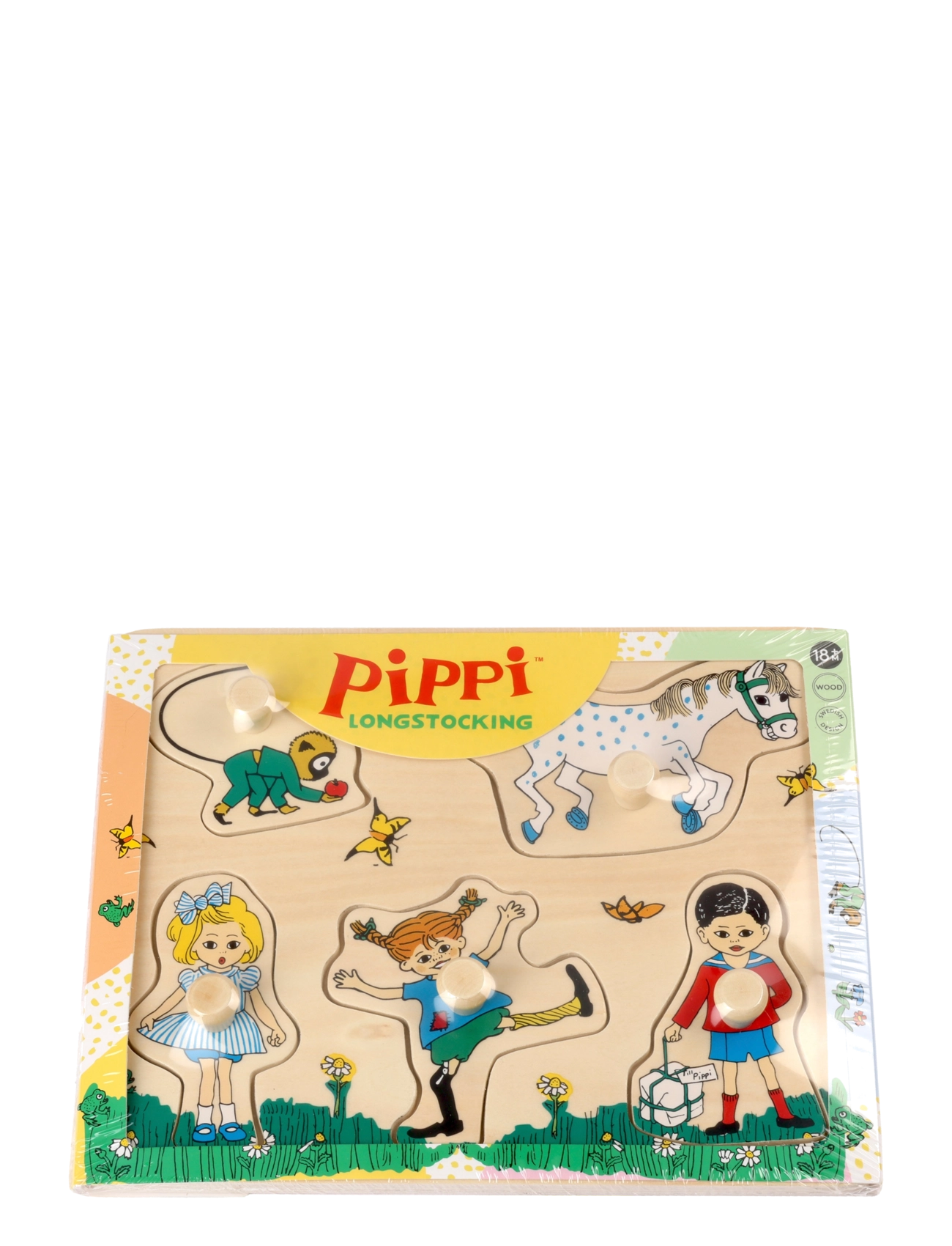 Pippi Långstrump - PIPPI PUSSEL MED KNOPPAR 5 BIT - träpussel - multi - 2