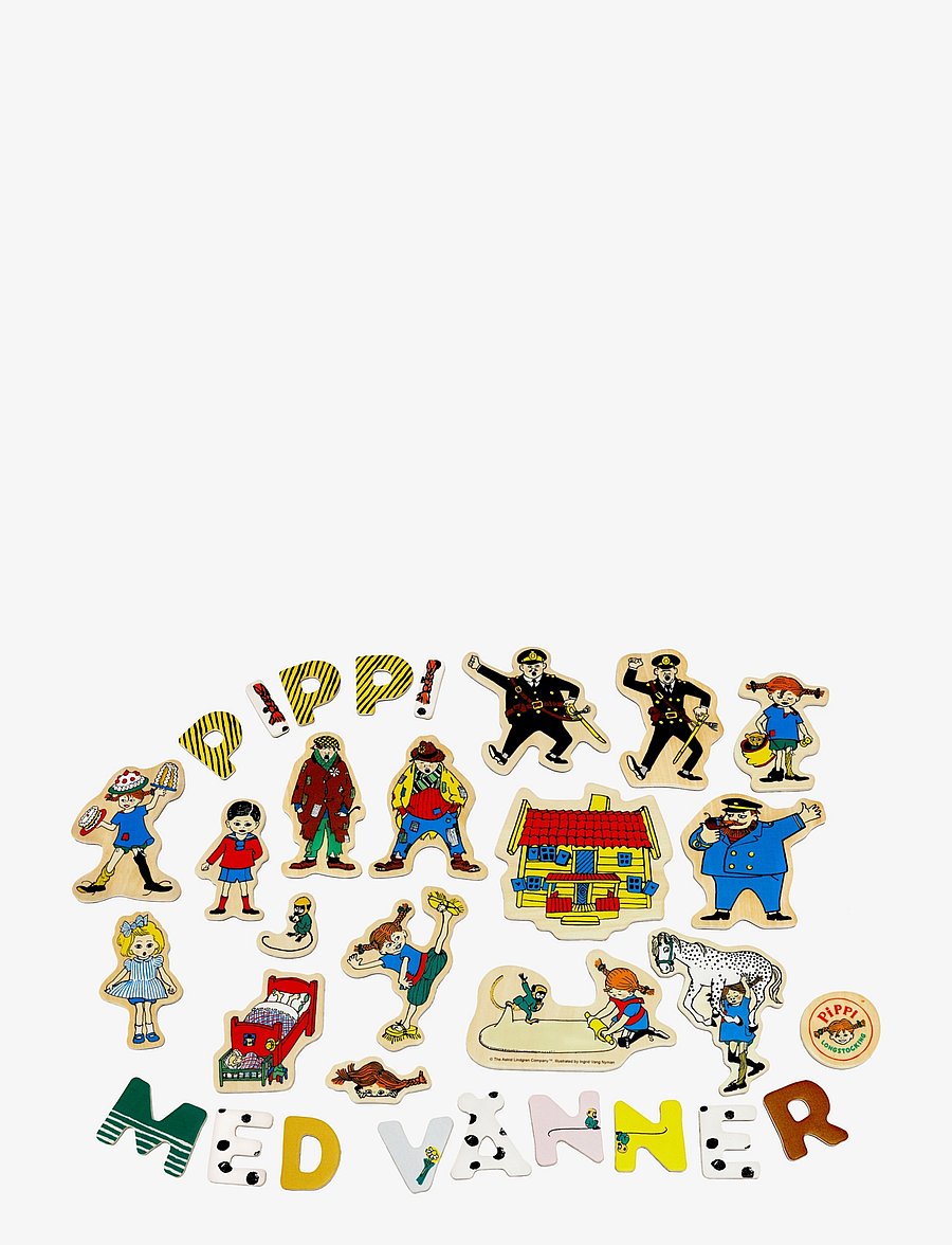 Pippi Langstrømpe - PIPPI MAGNETBOKSTÄVER+FIGURER - pædagogiske puslespil - multi - 1