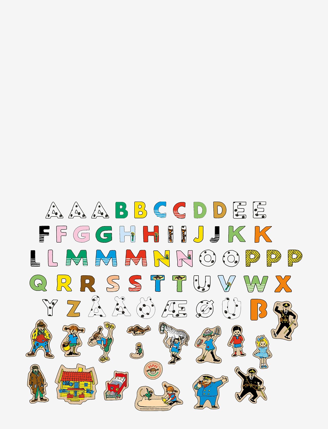 Pippi Langstrømpe - PIPPI MAGNETBOKSTÄVER+FIGURER - pedagogiske puslespill - multi - 2