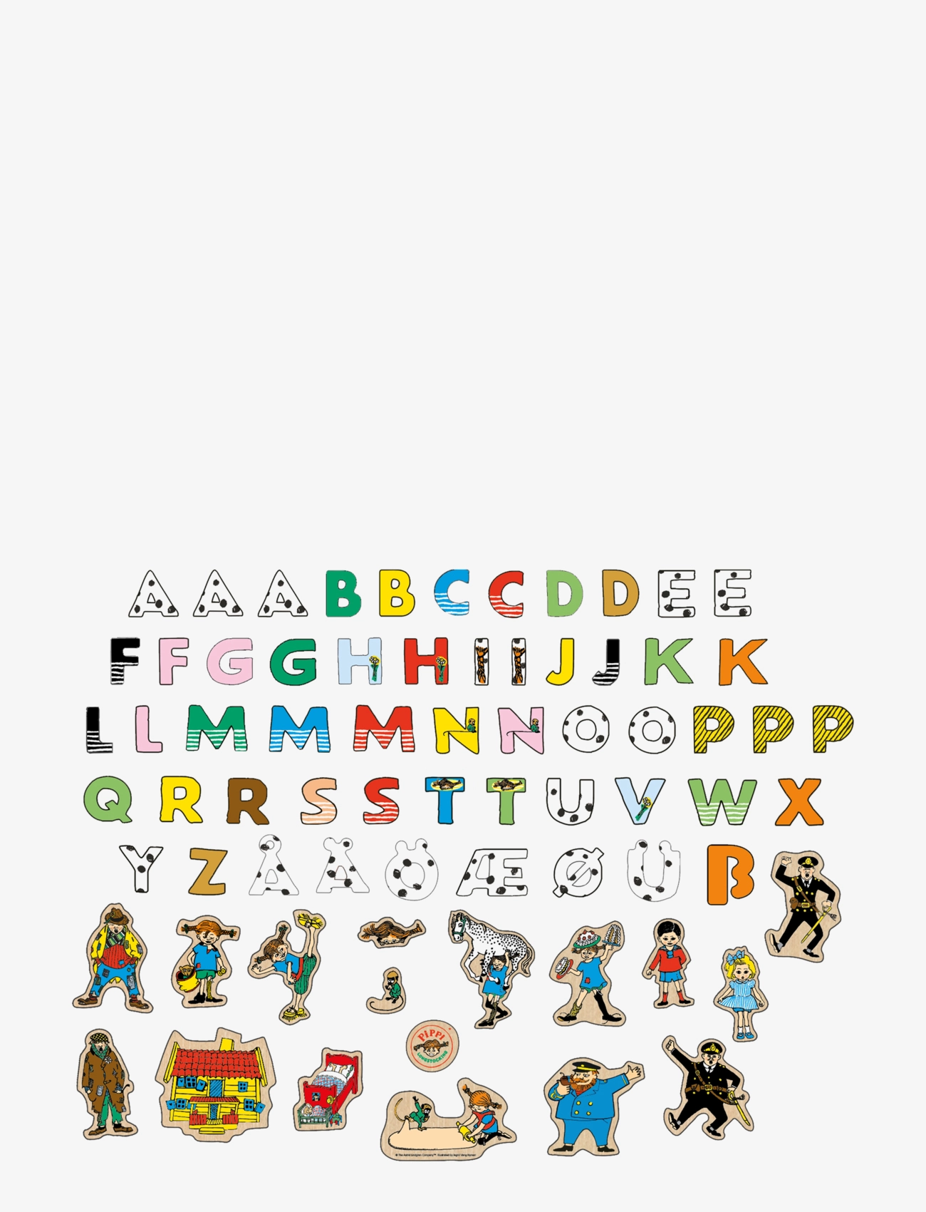 Pippi Långstrump - PIPPI MAGNETBOKSTÄVER+FIGURER - pedagogiska pussel - multi - 2