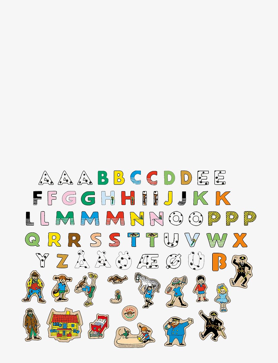 Pippi Langstrømpe - PIPPI MAGNETBOKSTÄVER+FIGURER - pædagogiske puslespil - multi - 2