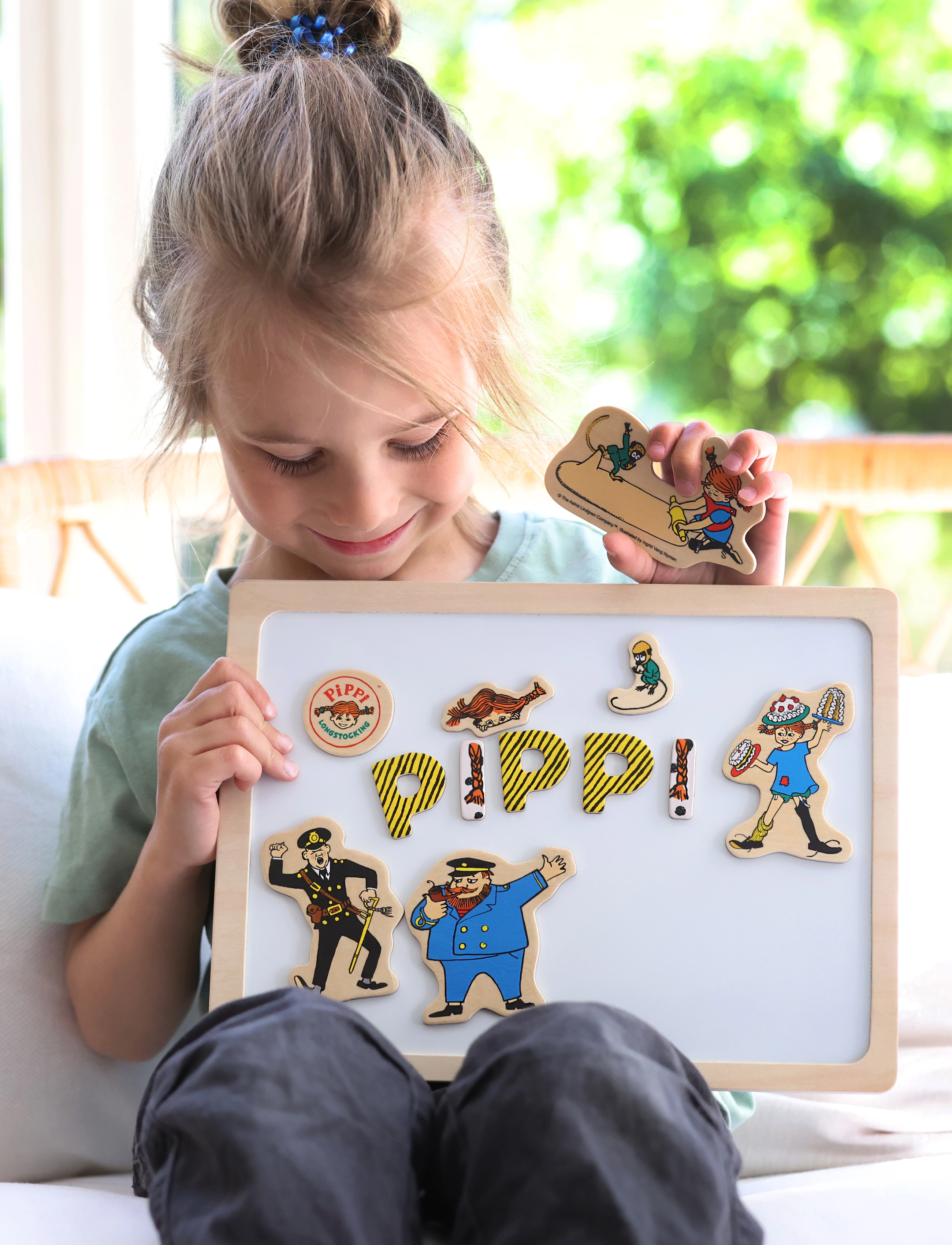 Pippi Langstrømpe Pippi Magnetbokstäver+Figurer, One Size, Multi/patterned, Legesæt Og Actionfigurer > Træfigurer, Børn
