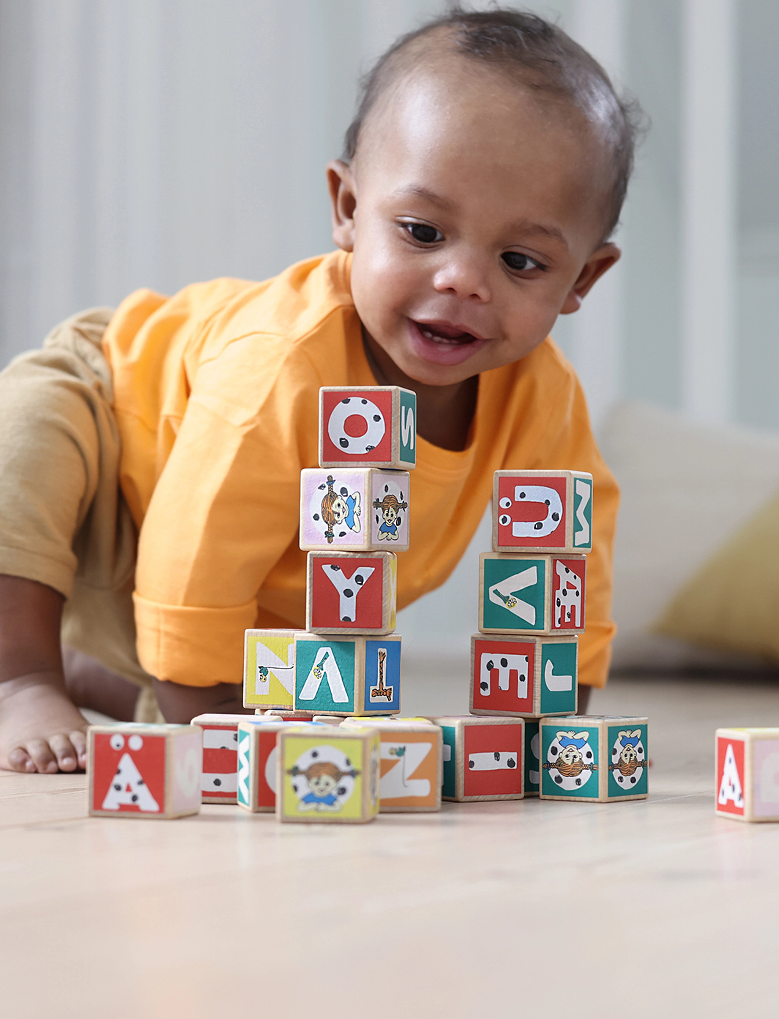 Pippi Langstrømpe Pippi Bokstavsklossar 36 St, One Size, Multi/patterned, Educational Legetøj > Stackable Blocks, Børn