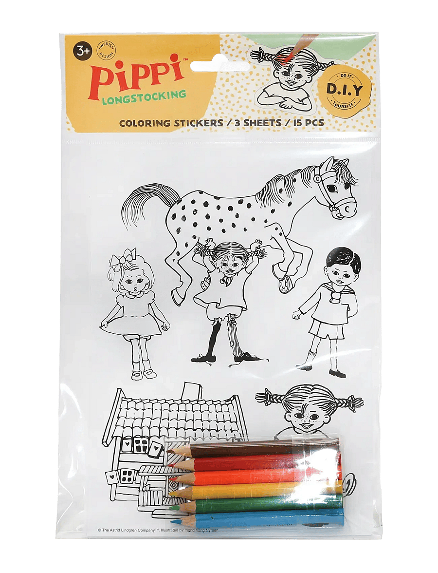Pippi Langstrømpe - PIPPI KLISTERMÆRKER TIL FARVEL - male- & kreabøger - multi - 1