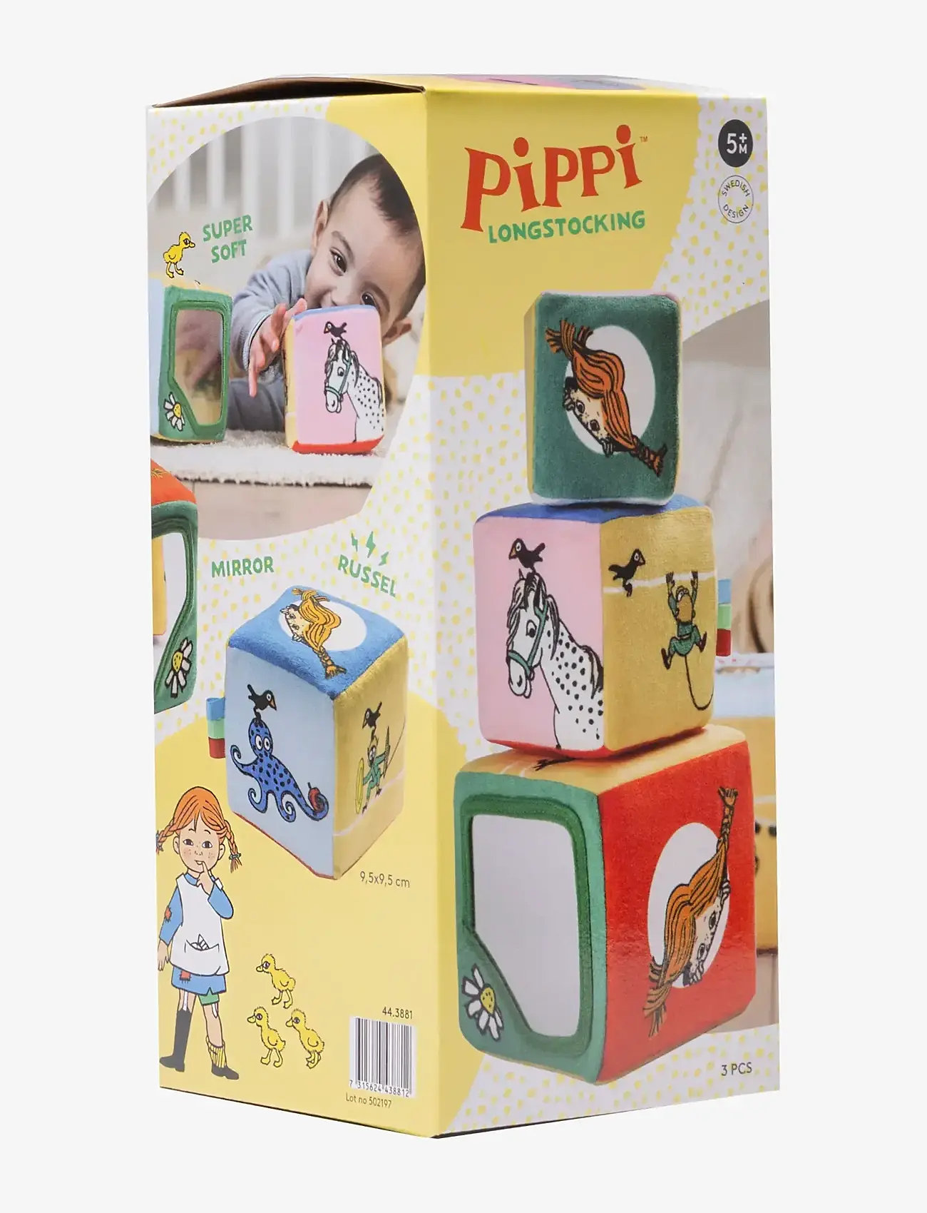 Micki Leksaker - PIPPI MJUKA KLOSSAR - staflanlegir kubbar - multi - 4