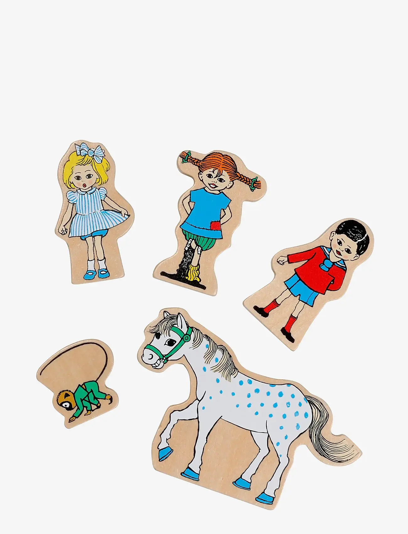 Micki Leksaker - PIPPI FIGURER TRÄ - träpussel - multi - 1