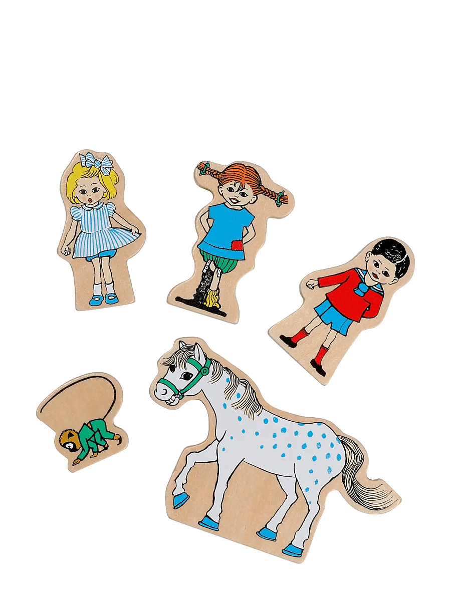 Micki Leksaker - PIPPI FIGURER TRÄ - träpussel - multi - 1