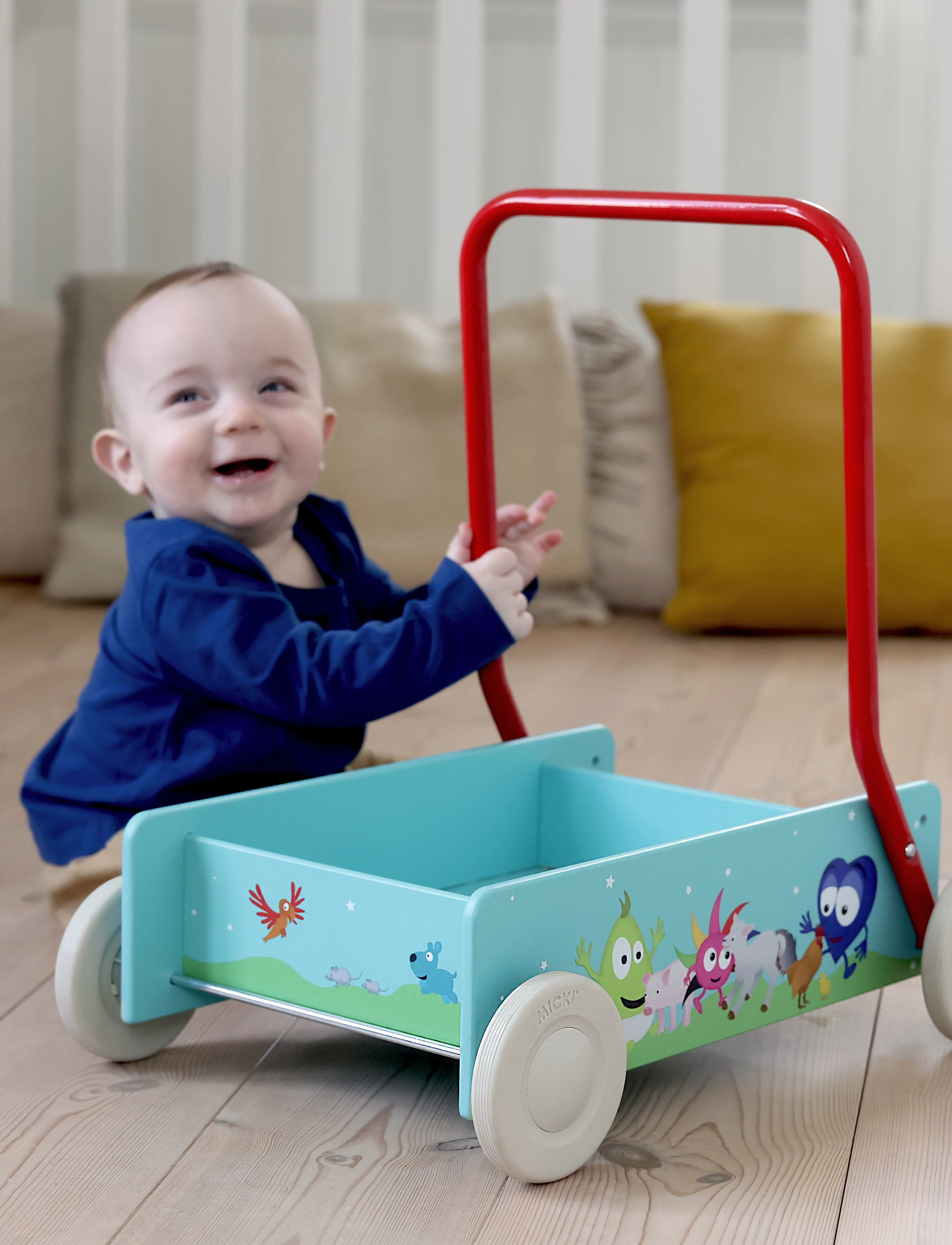 Babblarna Lära Gå Vagn, Push Legetøj, Blå, Str: ONE SIZE