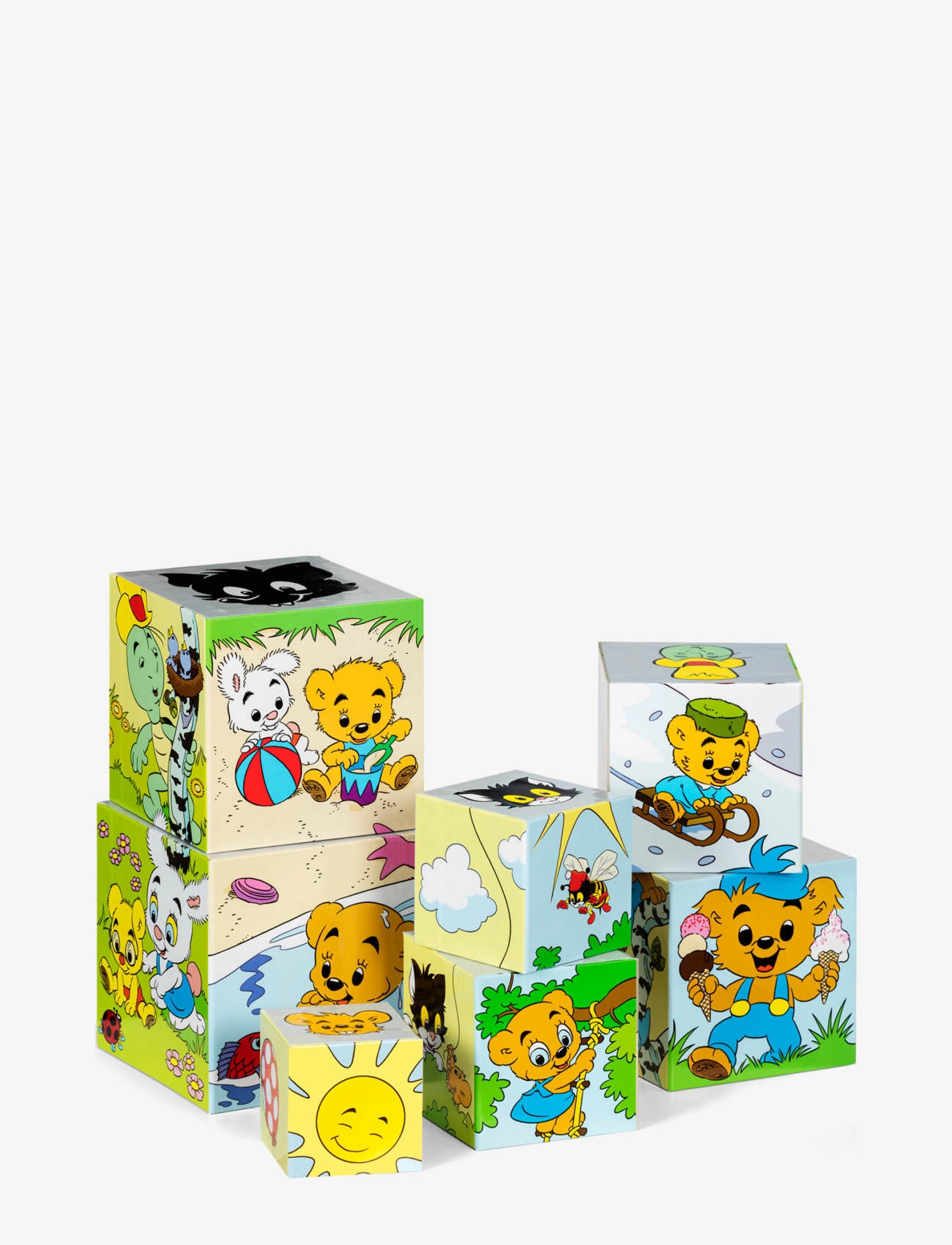 Bamse Stapelklossar Årstider, Børn, Stackable Blocks, Multi/mønstret, Str: 120X 120X 640MM