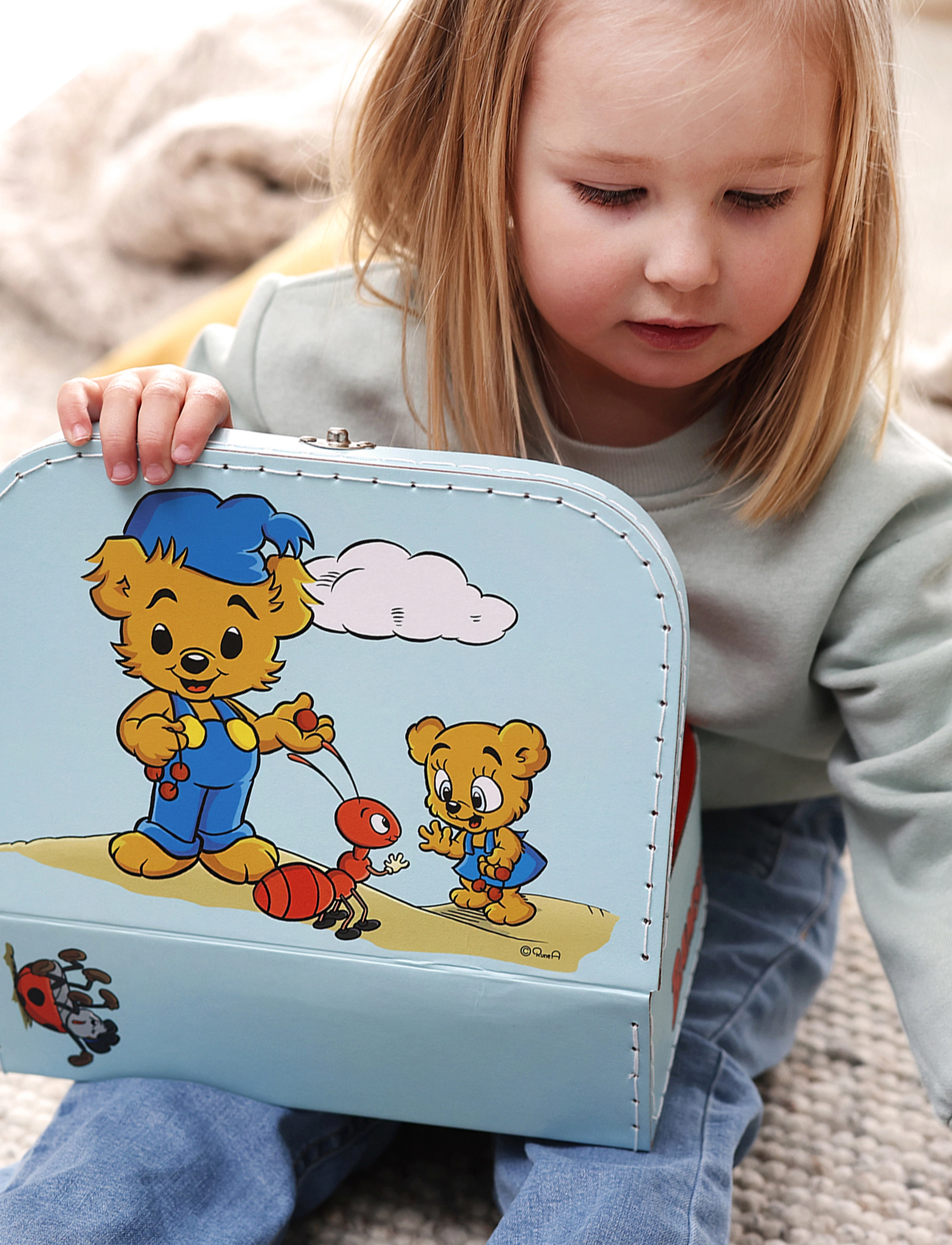 Bamse Bamse Pappväska Turkos, 8X25X19, Multi/patterned, Opbevaring > Opbevaringskasser, Børn