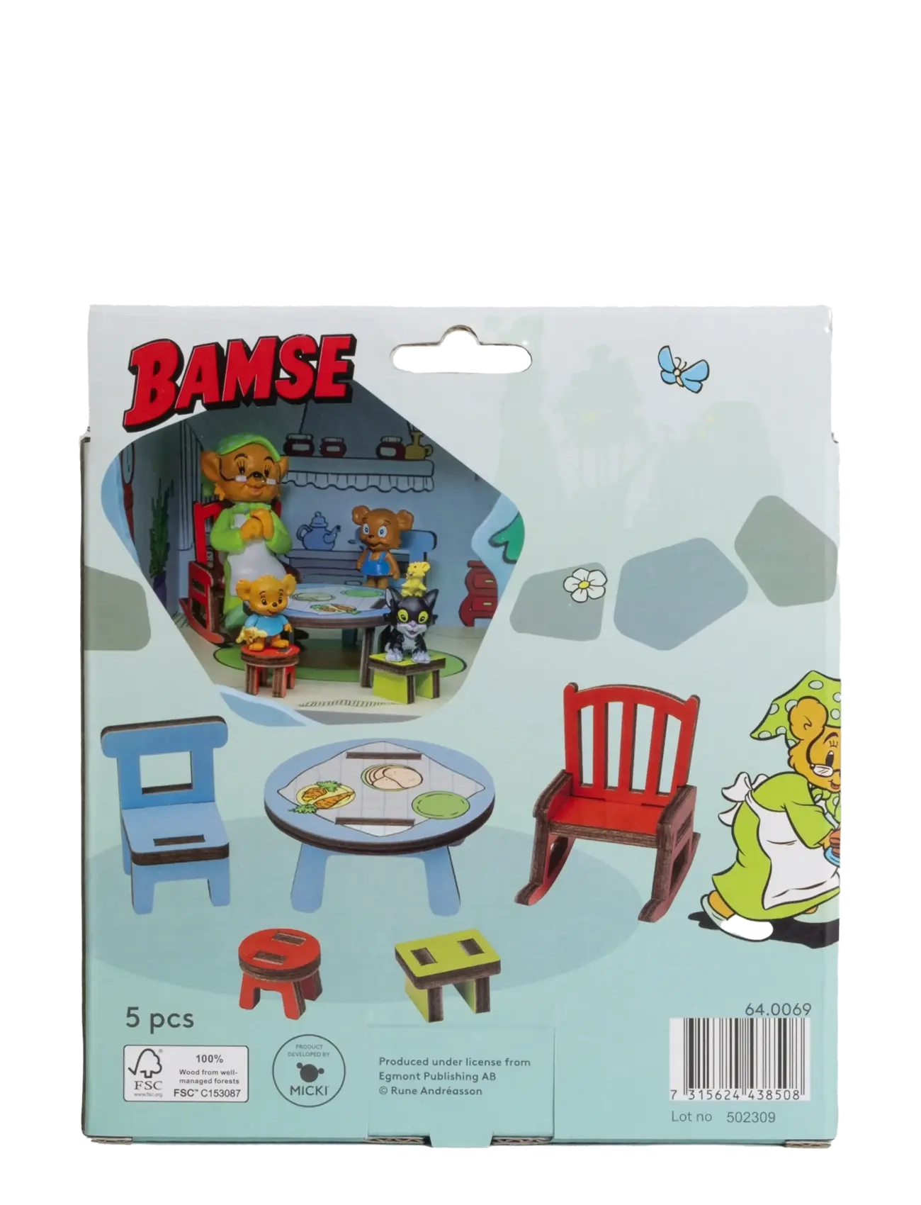 Micki Leksaker - BAMSE DOCKHUSMÖBLER KÖK - tillbehör till dockhus - multi - 3