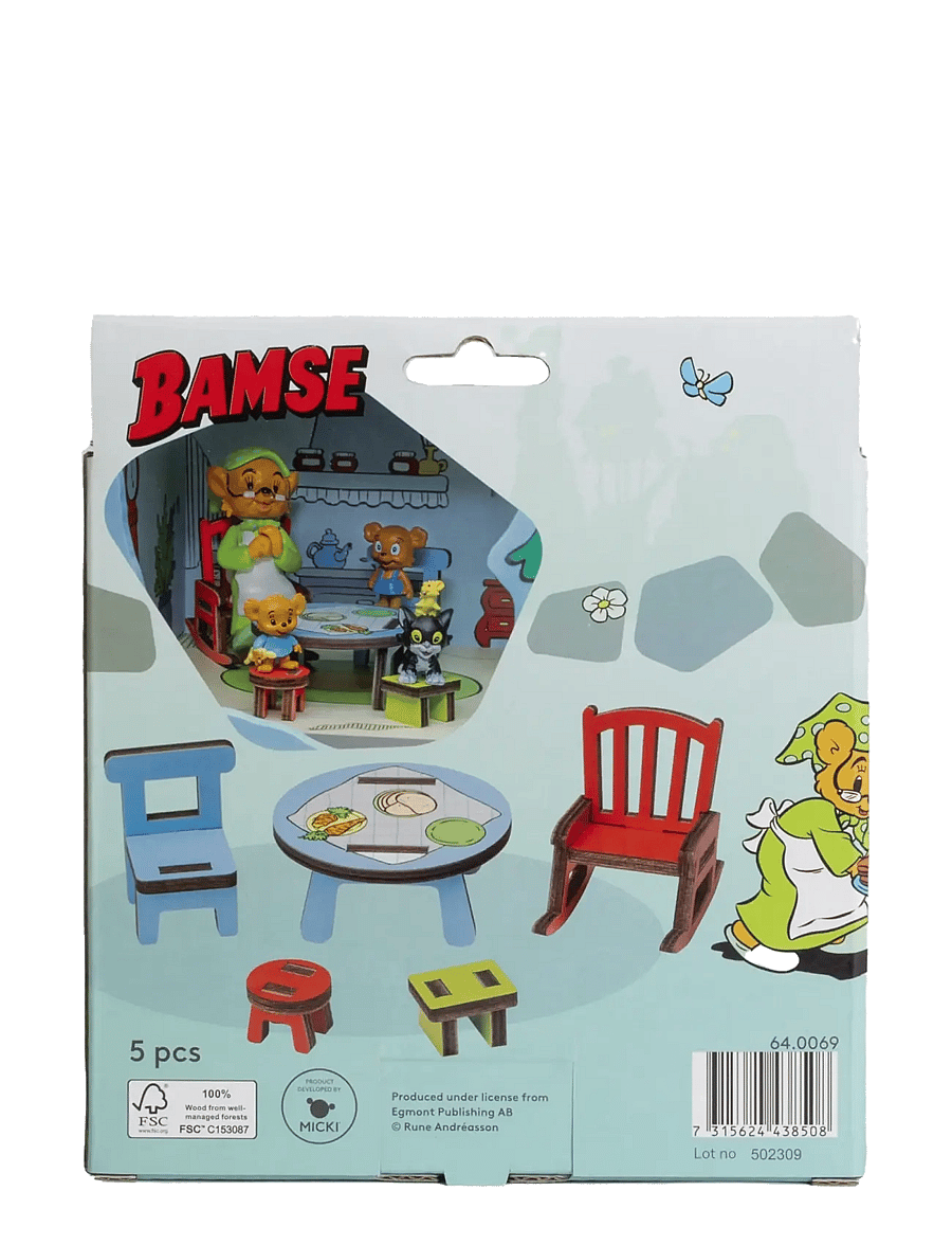 Micki Leksaker - BAMSE DOCKHUSMÖBLER KÖK - tillbehör till dockhus - multi - 3