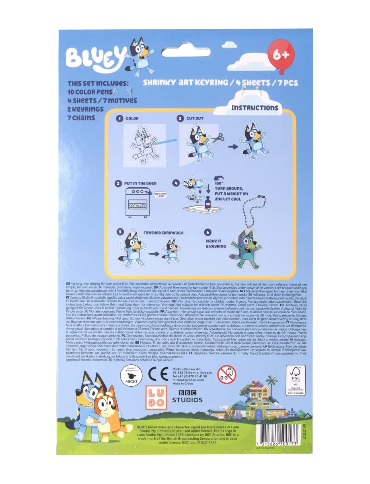 Micki Leksaker - BLUEY NYCKELRING KRYMPFILM - askartelusetit - multi - 3