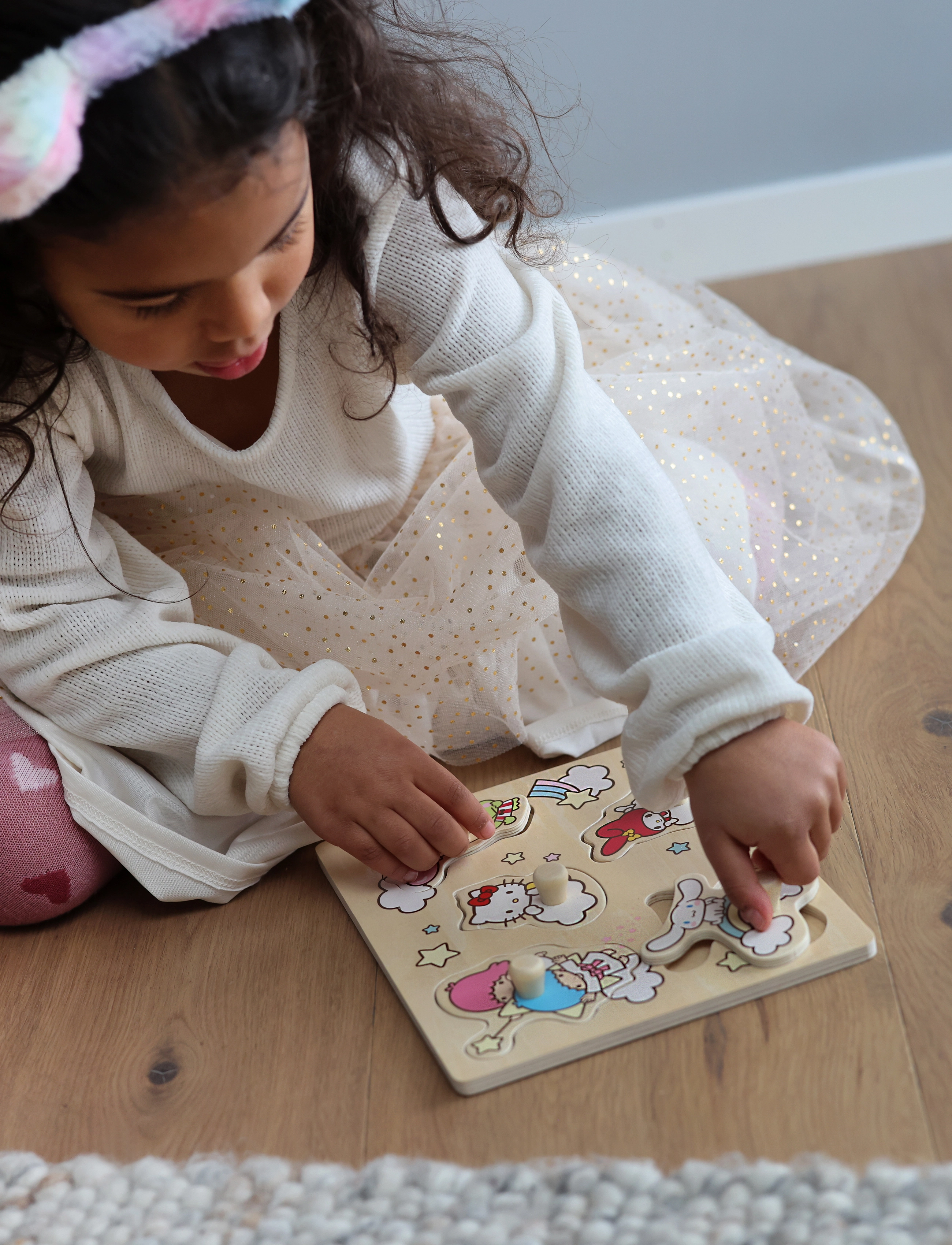 Hello Kitty Hello Kitty Pussel Med Knoppar, One Size, Multi/patterned, Puslespil > Puslespil Med Pinde, Børn