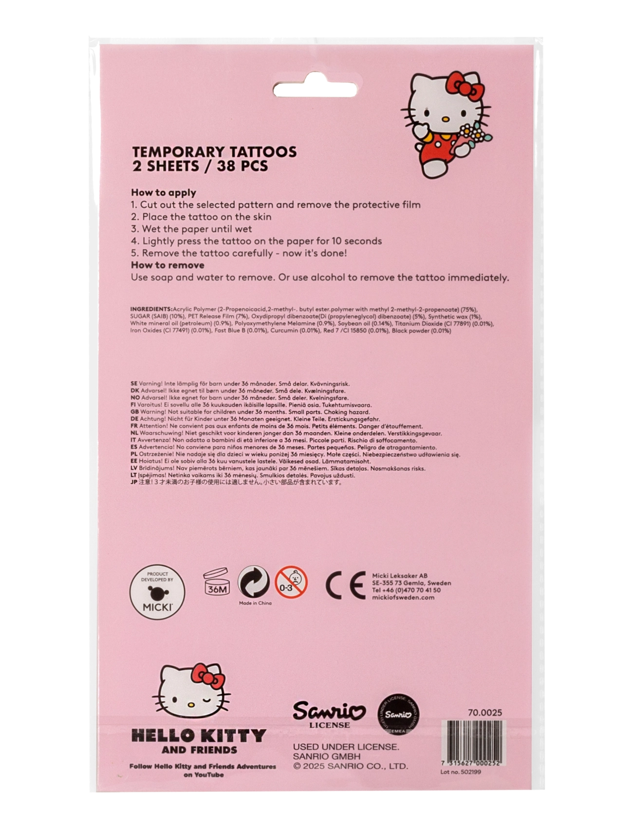 Micki Leksaker - HELLO KITTY BØRNETATOVERINGER - laveste priser - multi - 1