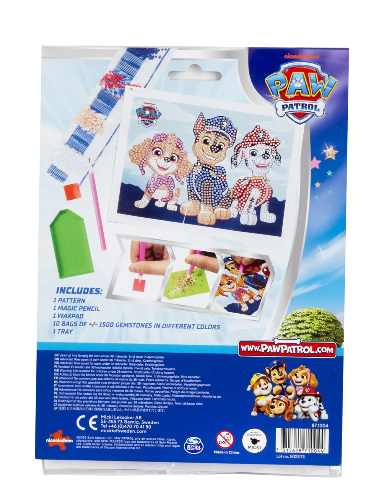 Micki Leksaker - PAW PATROL DIAMANTMÅLNING - kreasæt - multi - 3