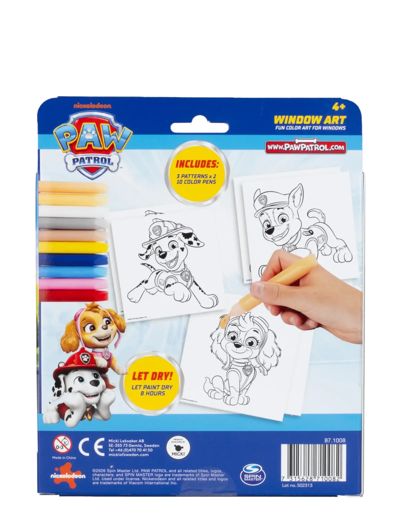 Micki Leksaker - PAW PATROL FÖNSTERMÅLNING - kreasæt - multi - 3