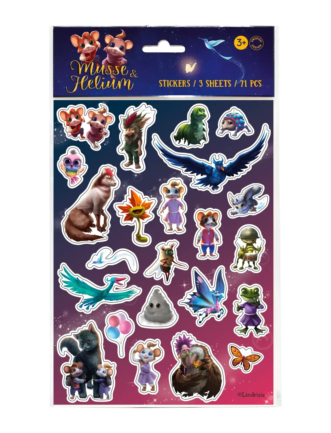 Micki Leksaker MUSSE & HELIUM KLISTERMÄRKEN - Club Päivät - MULTI / multi