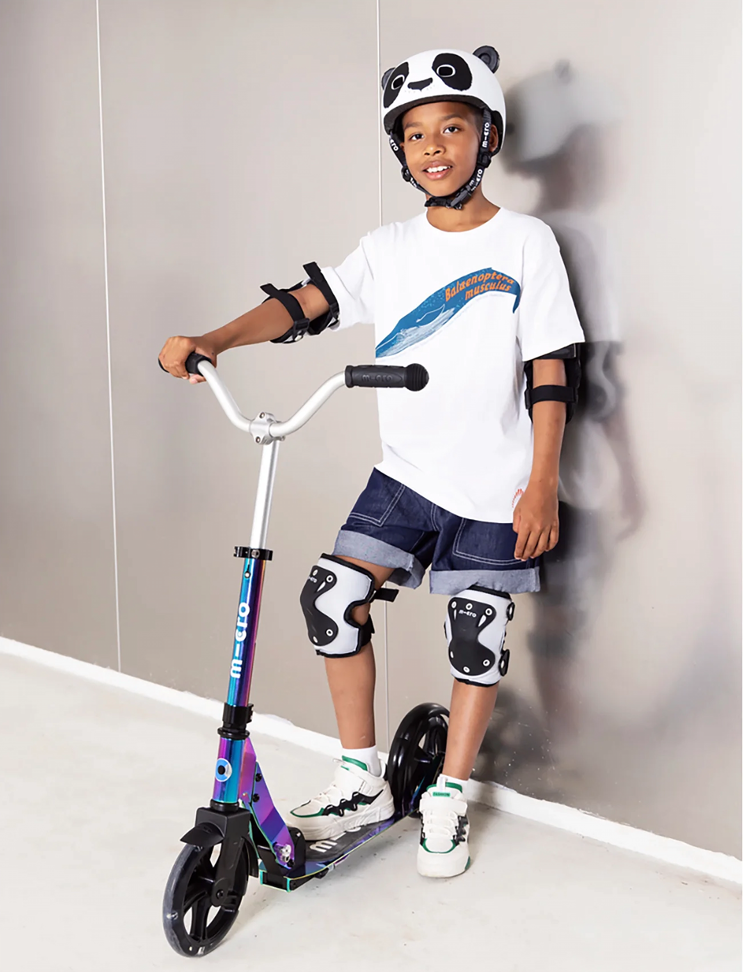 Micro - Hjelm 3D Panda M, Børn, Helmets & Protection, Hvid, Str: M