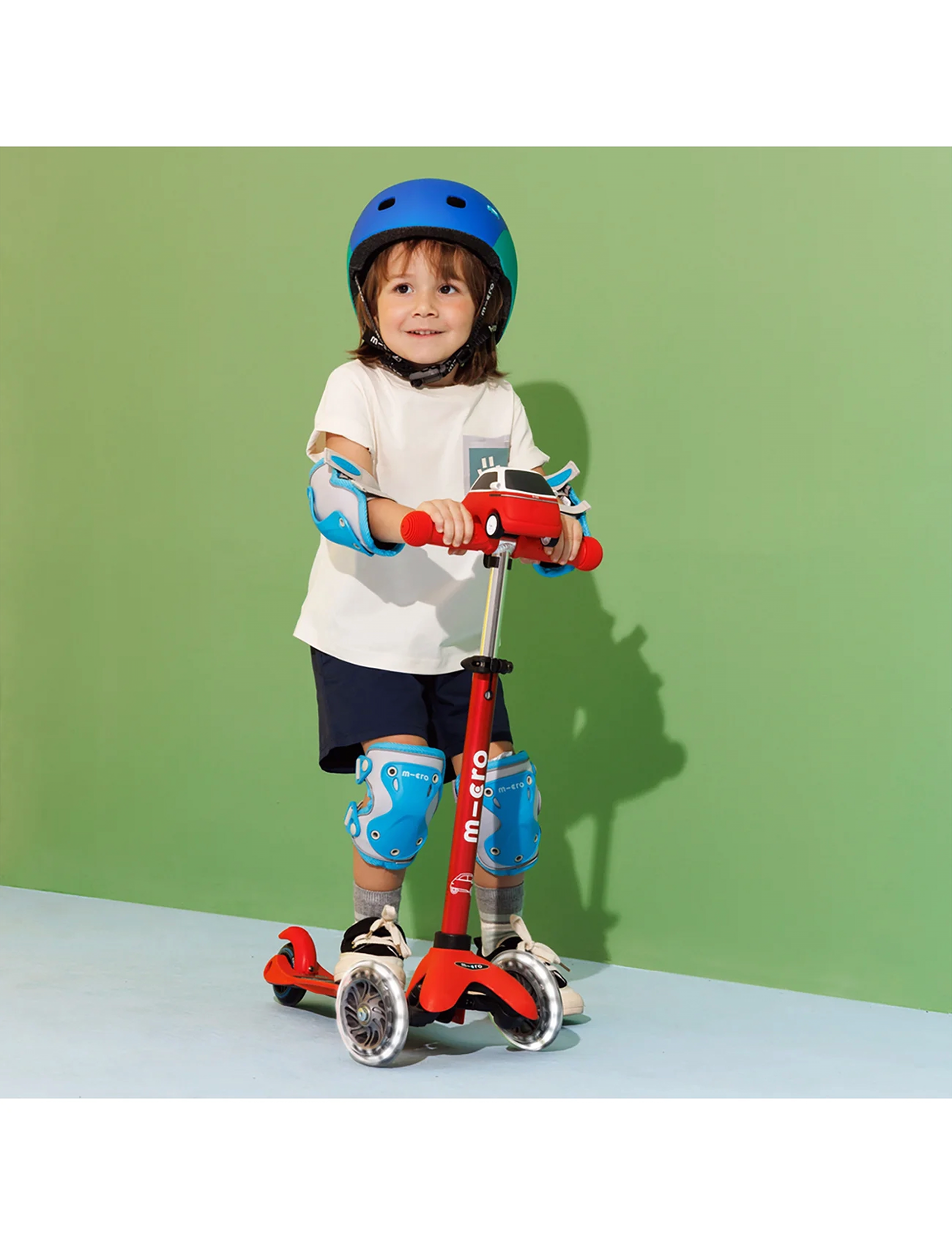 Micro Micro - Knæ- Og Albuebeskyttere - Reflective Blue S, S, Blue, Outdoor Legetøj > Helmets & Protection, Børn