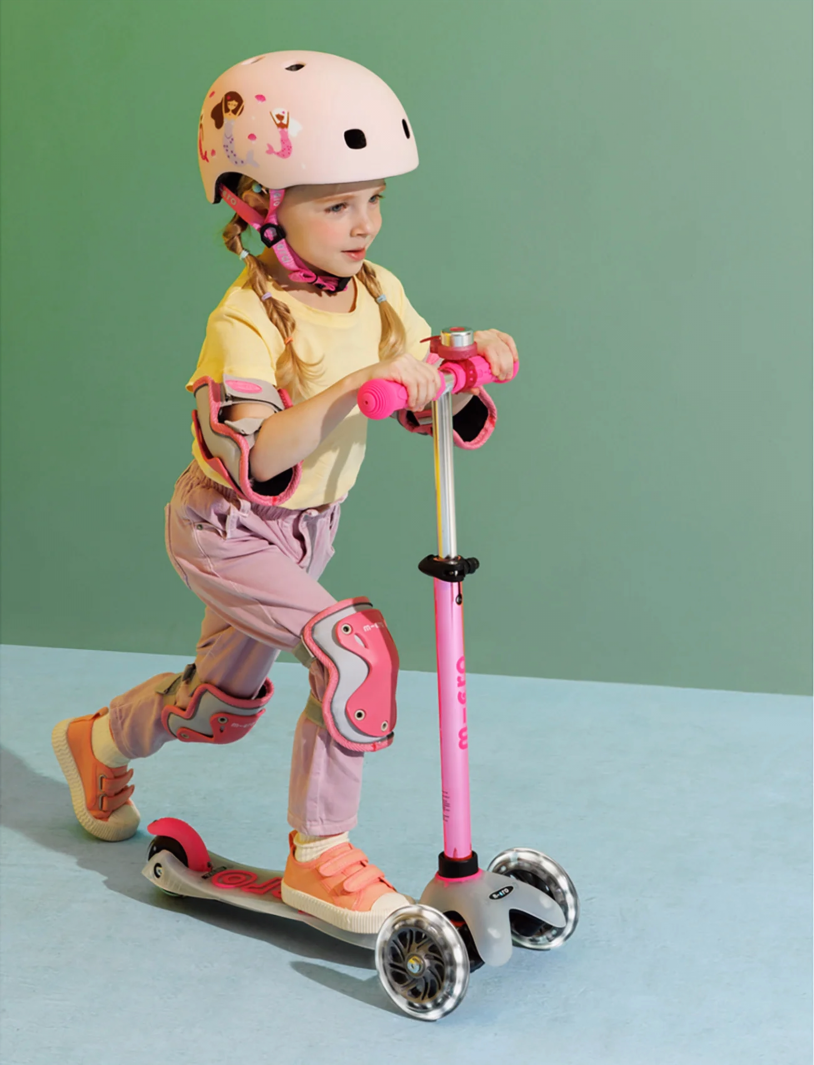 Micro - Knæ- Og Albuebeskyttere Reflective Pink S, Børn, Helmets & Protection, Pink, Str: S