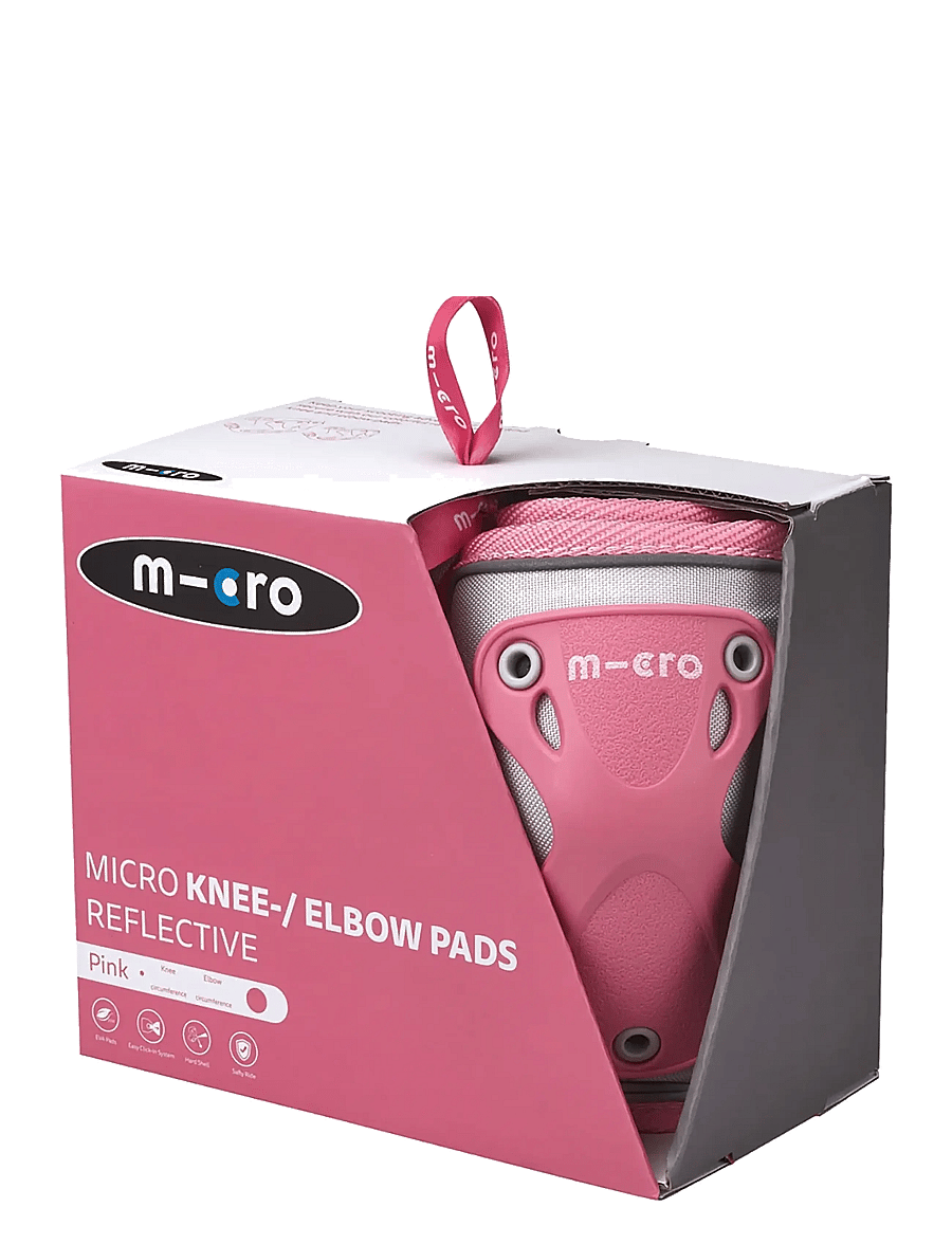 Micro - Micro - Knee and Elbow Protective Pads - Reflective Pink M - hjälmar och skydd - reflective pink - 4
