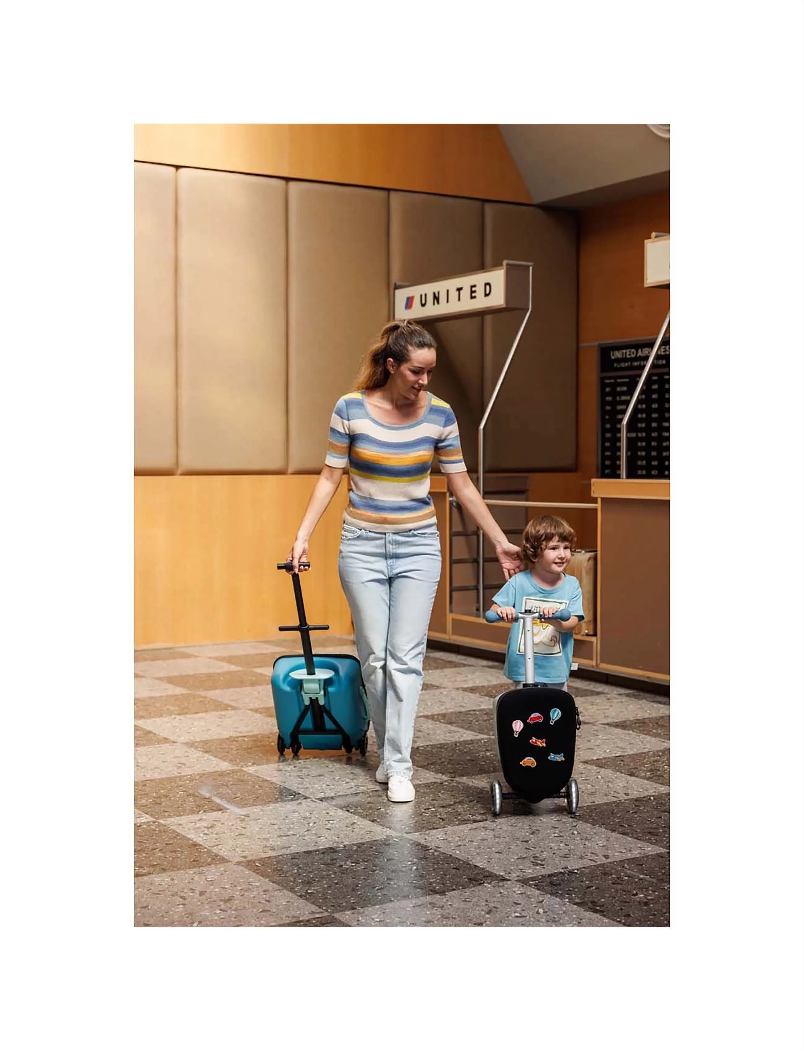 Micro - Luggage Junior Patch & Play Frosty Blue, Børn, Børne Bagage Løbehjul, Blå, Str: ONE SIZE