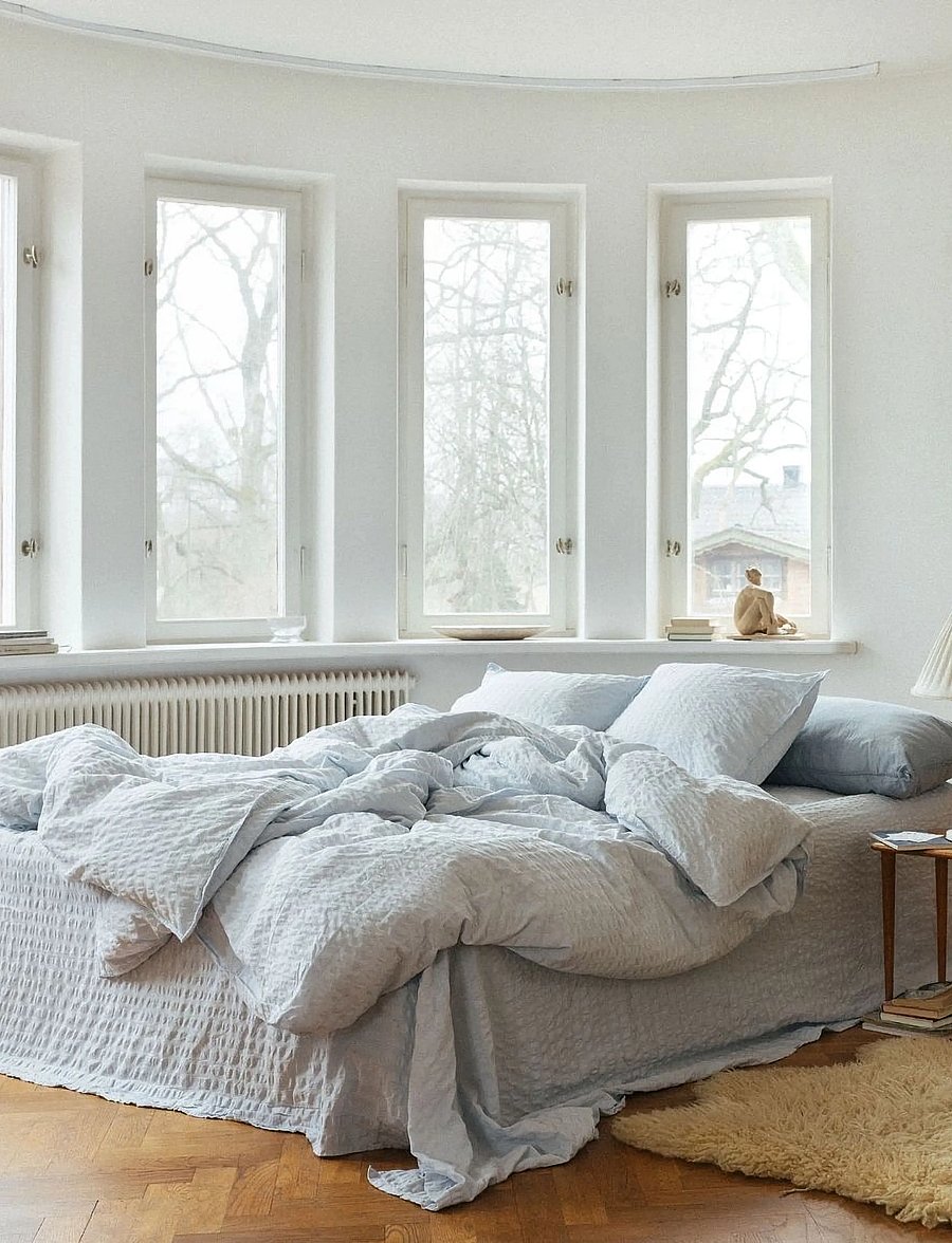 Midnatt - Fitted sheet 160x200 Ellie - greyblue - 2
